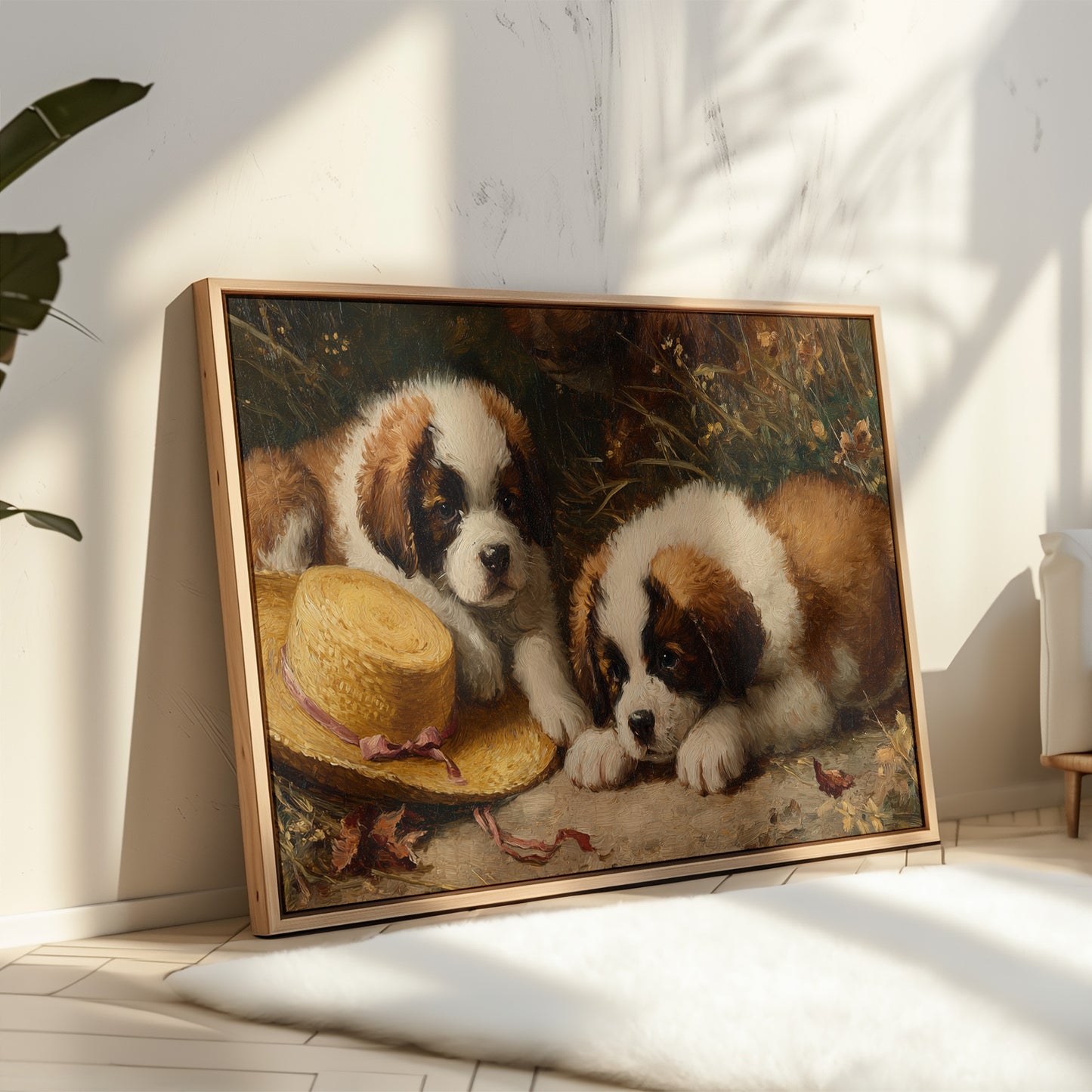 Summer Puppies Find Straw Hat Adventure