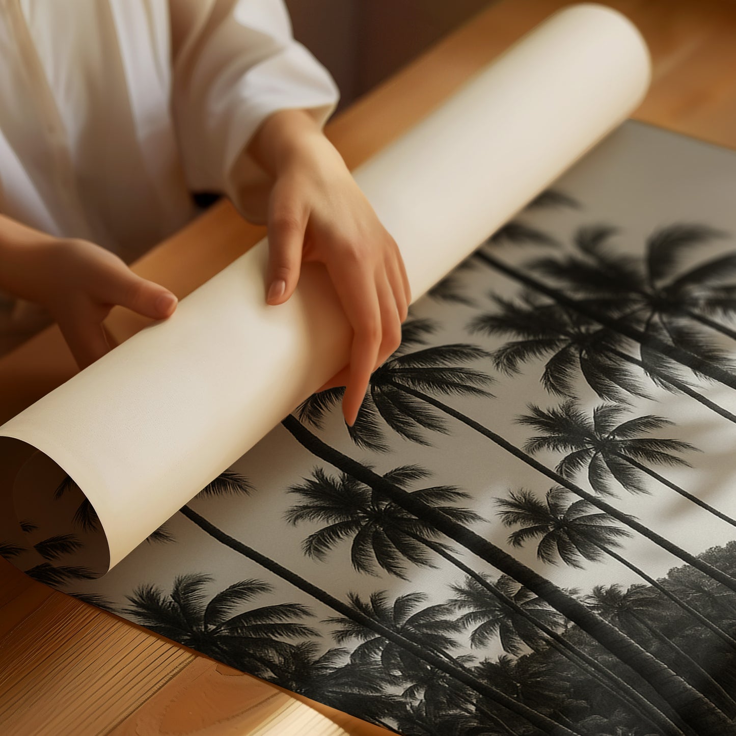 Palm Shadows at Sunrise