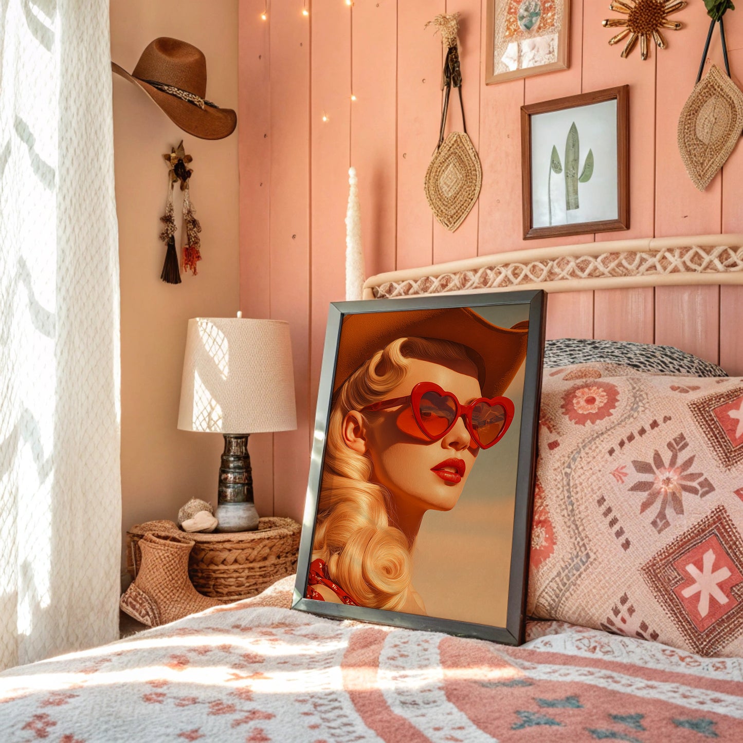 Sunset Hearts Frame Golden Hours