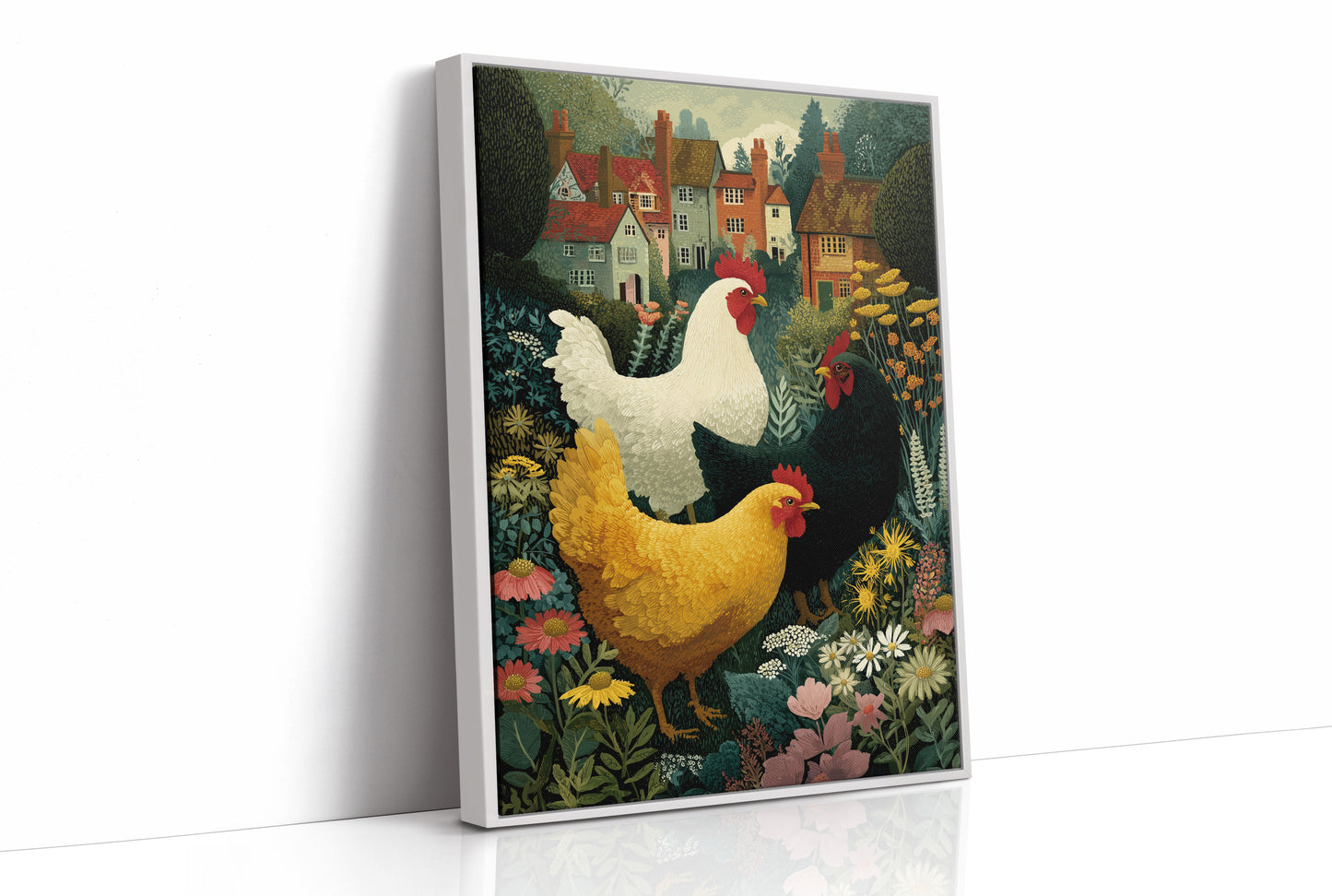 Three Hens and a Cottage Garden