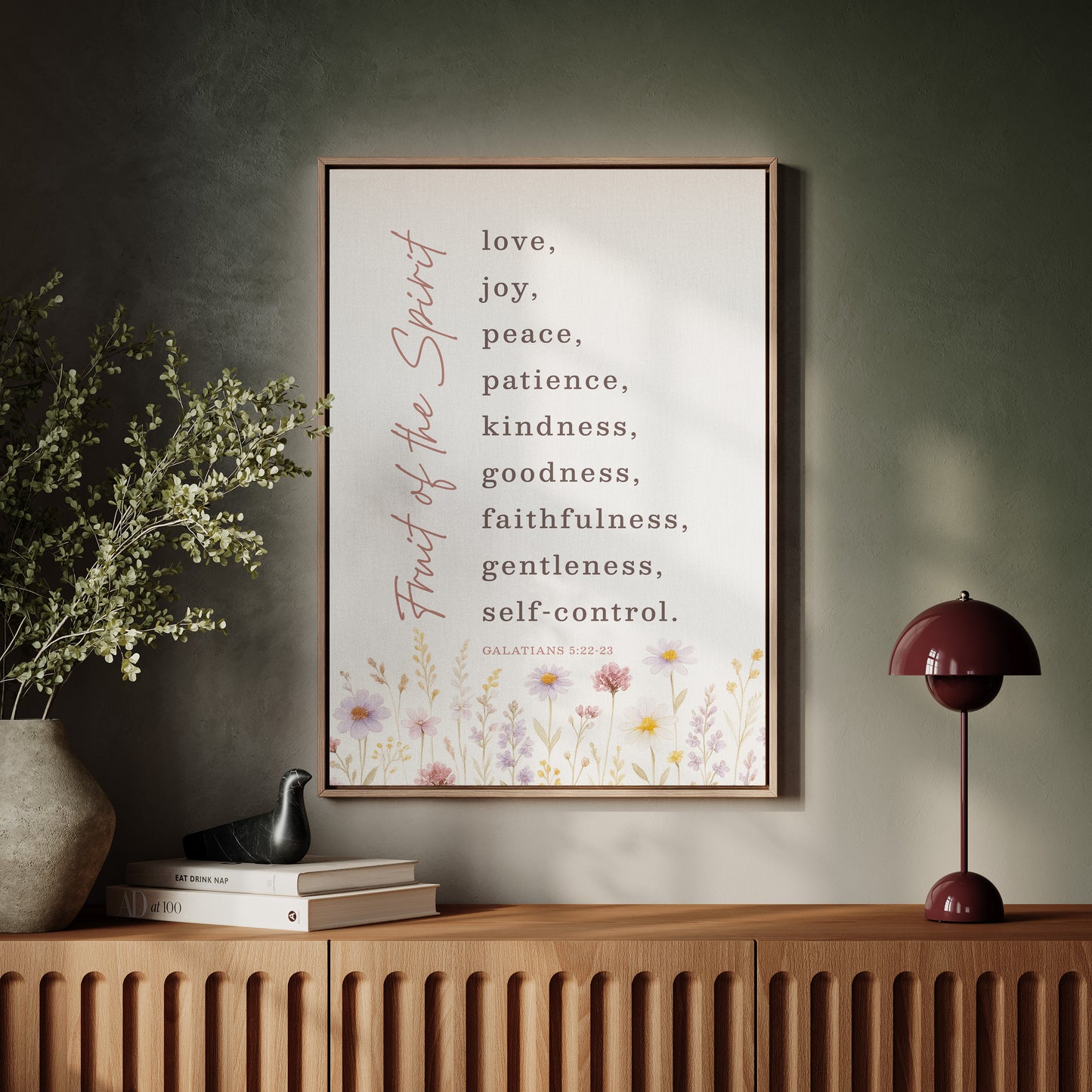 Fruit of the Spirit Floral Scripture Print