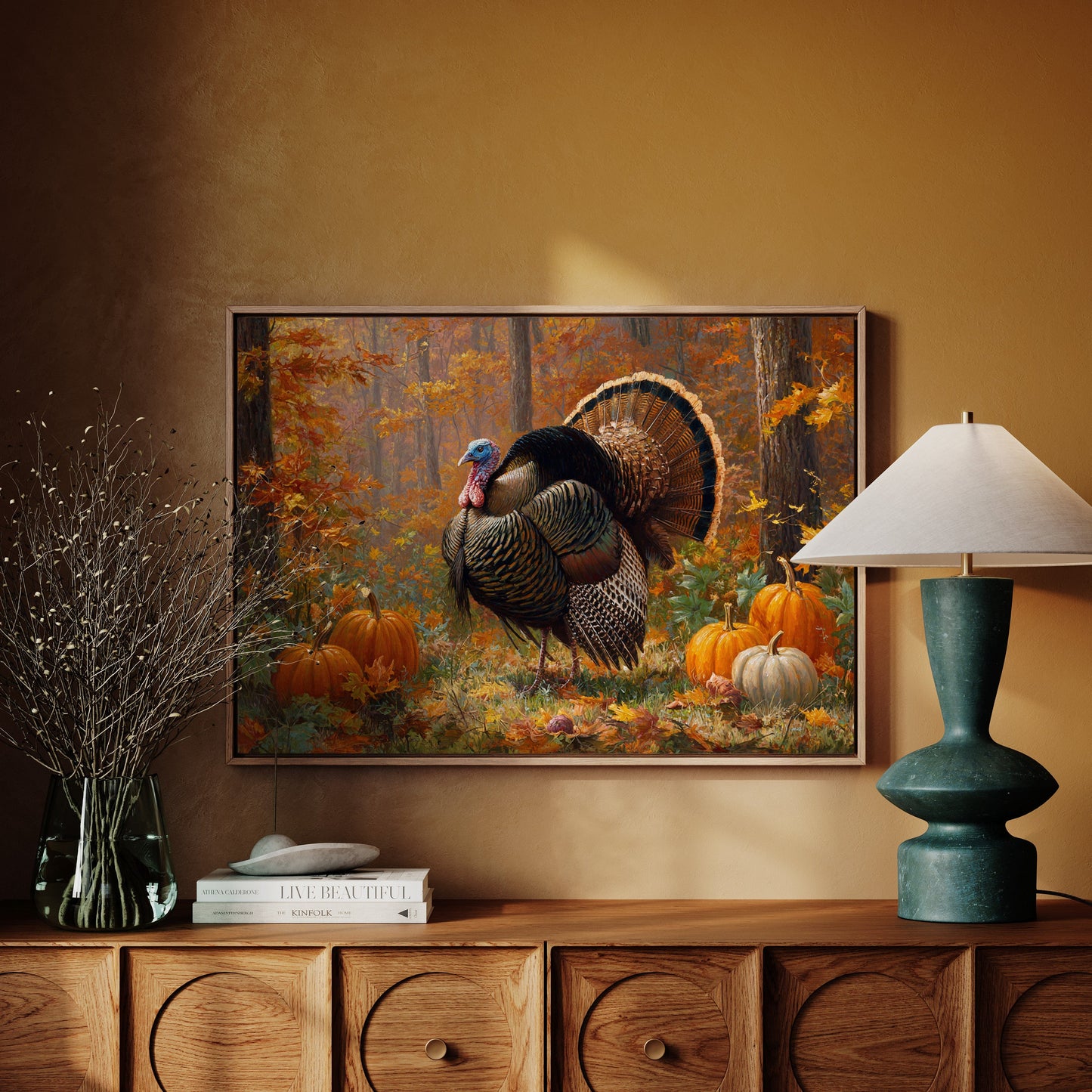 Autumn's Pride Among Pumpkin Fields