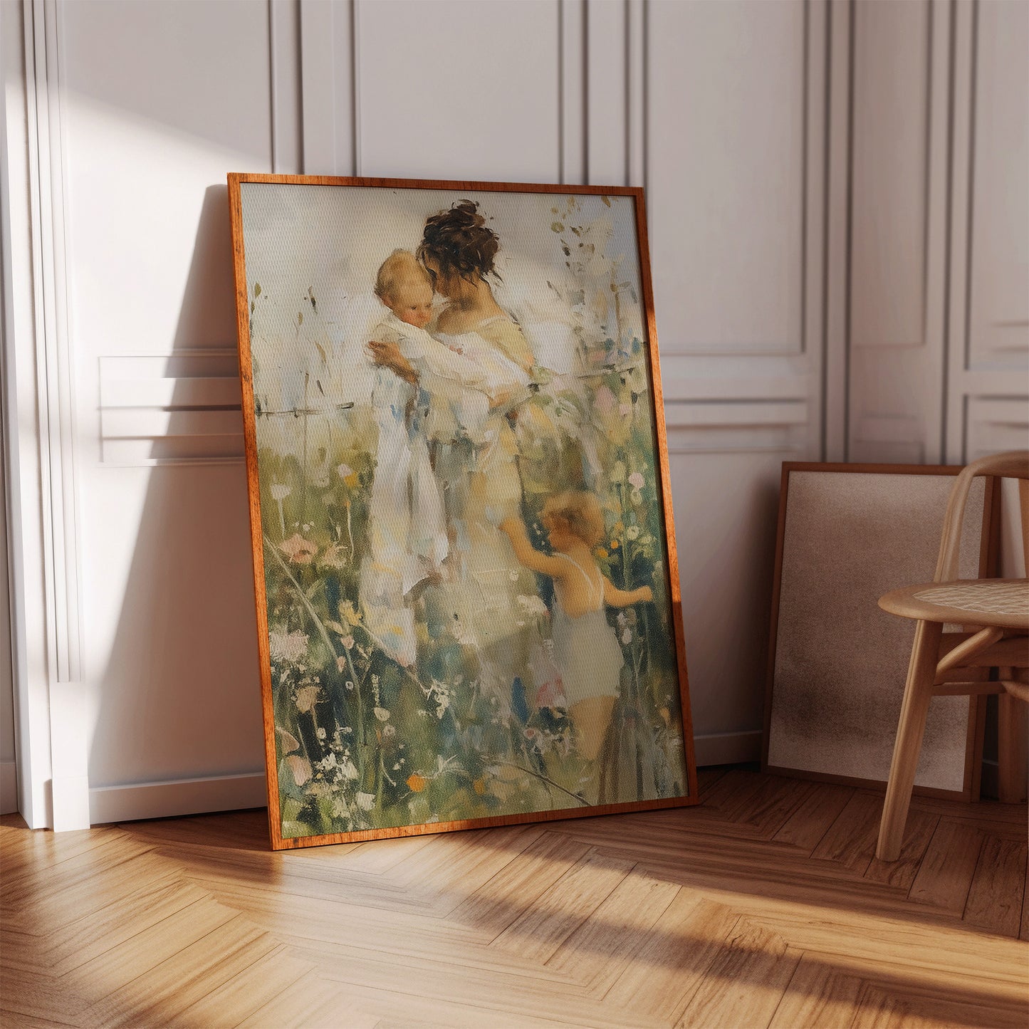 Mother and Children in the Summer Meadow