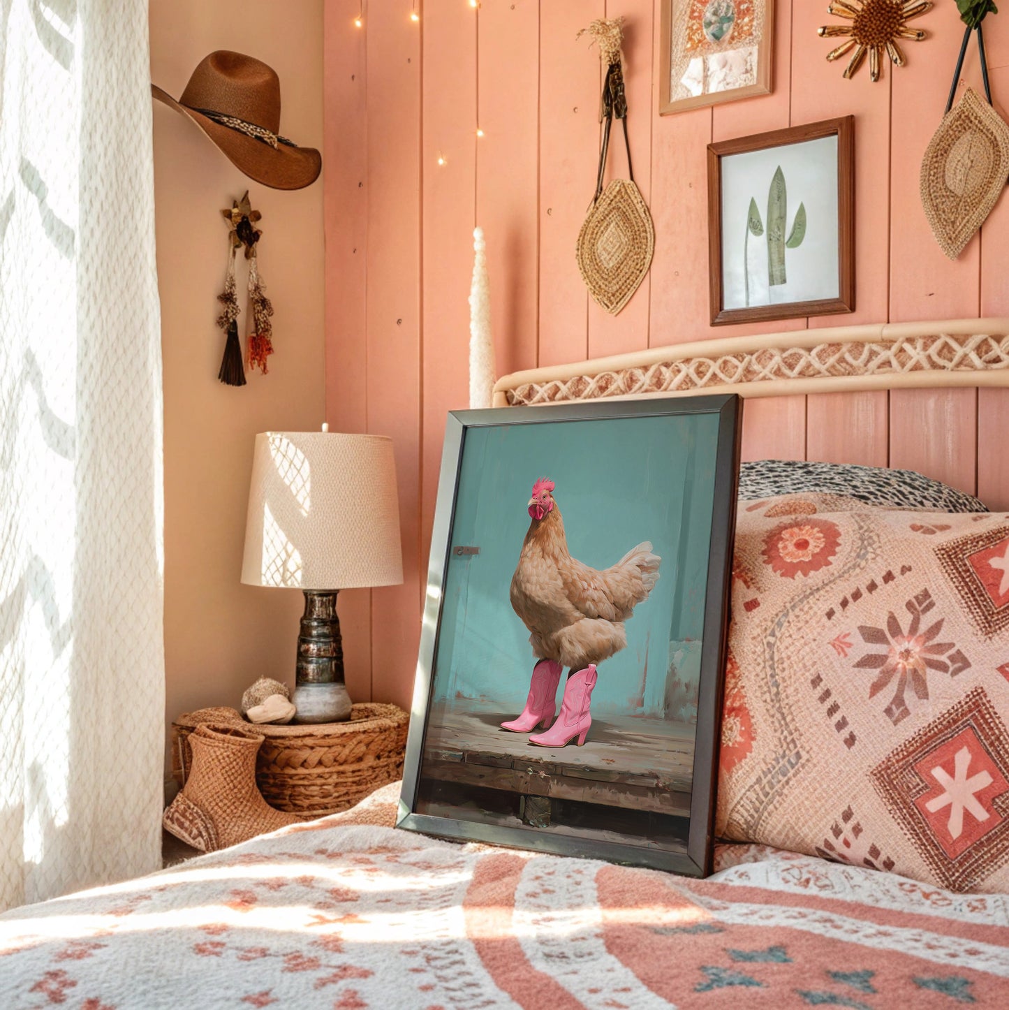 Cowgirl Chicken Struts Pink Boots