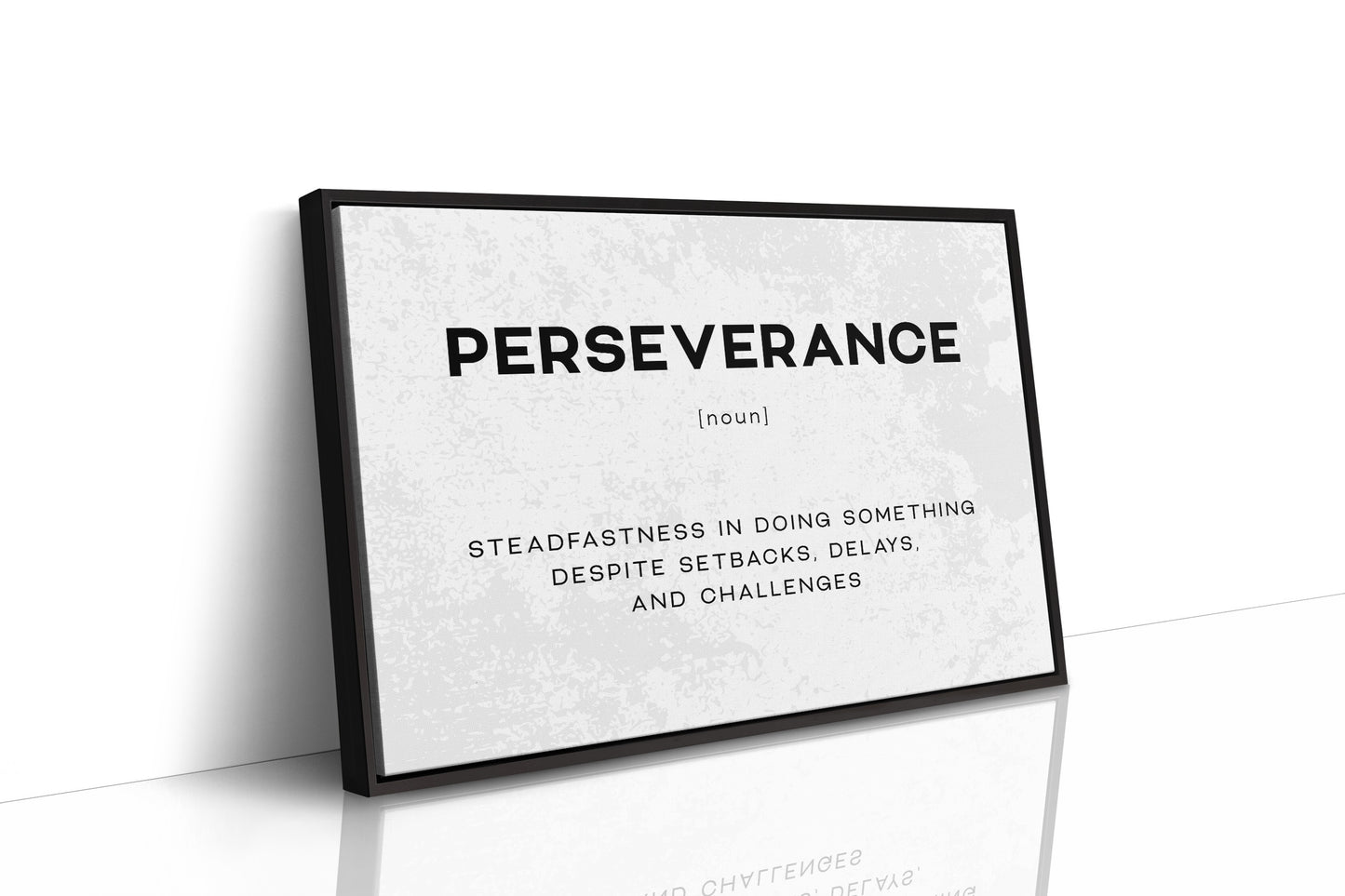 Perseverance Definition Canvas Art | Bold Motivational Typography Print for Home Office, Gym or Entrepreneur Décor