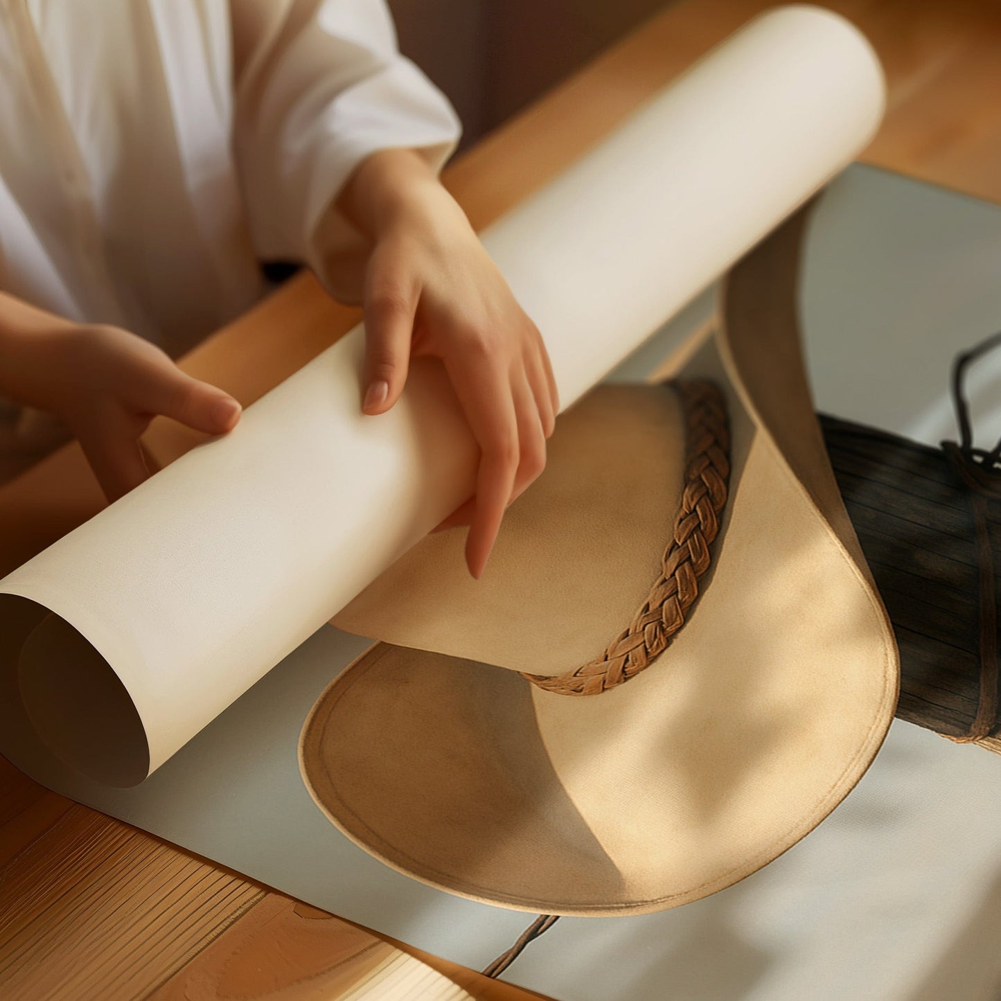Cowboy Hat on Fence Post