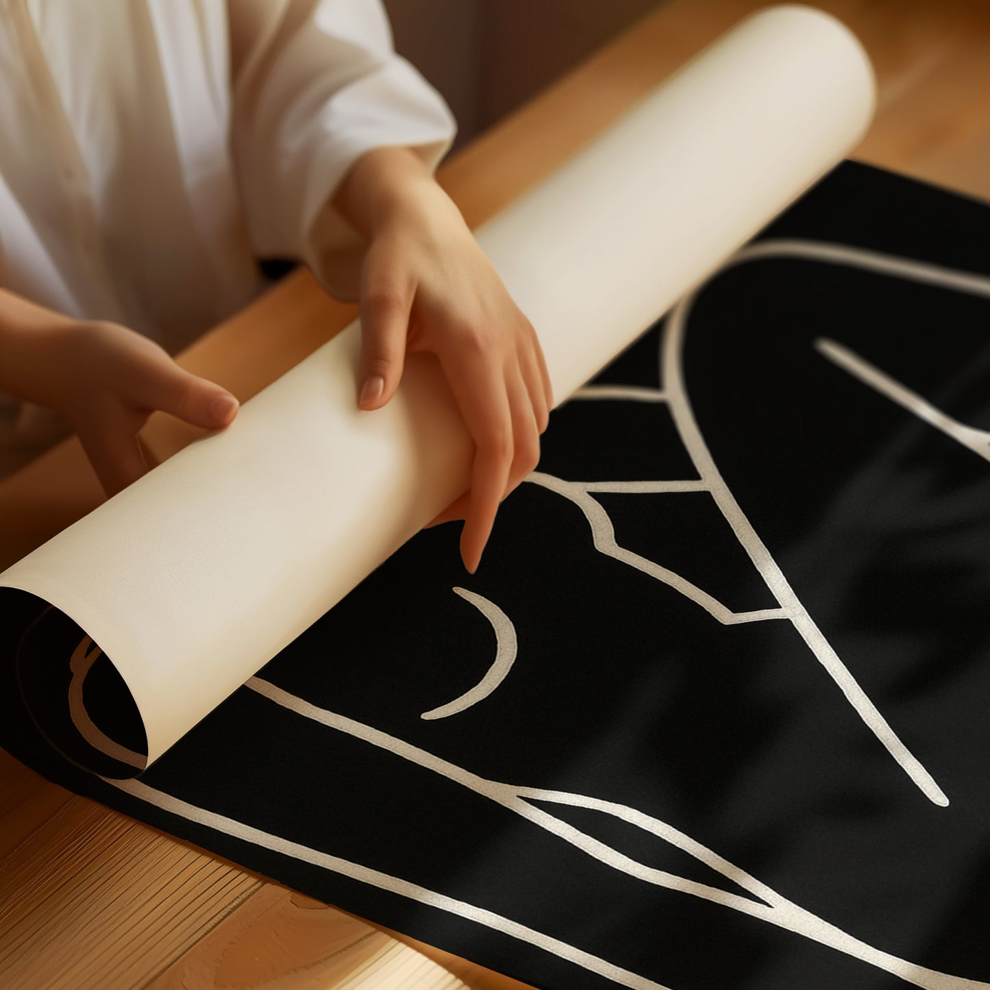 Reclining Muse in White Ink