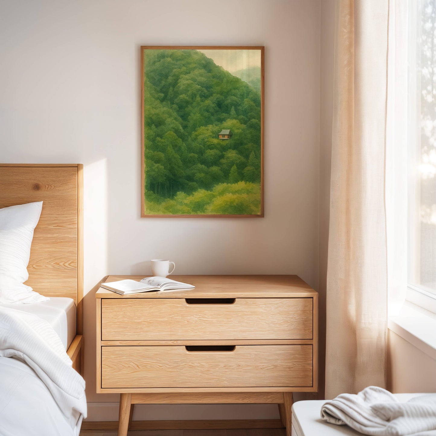 Solitary Temple Among Emerald Hills