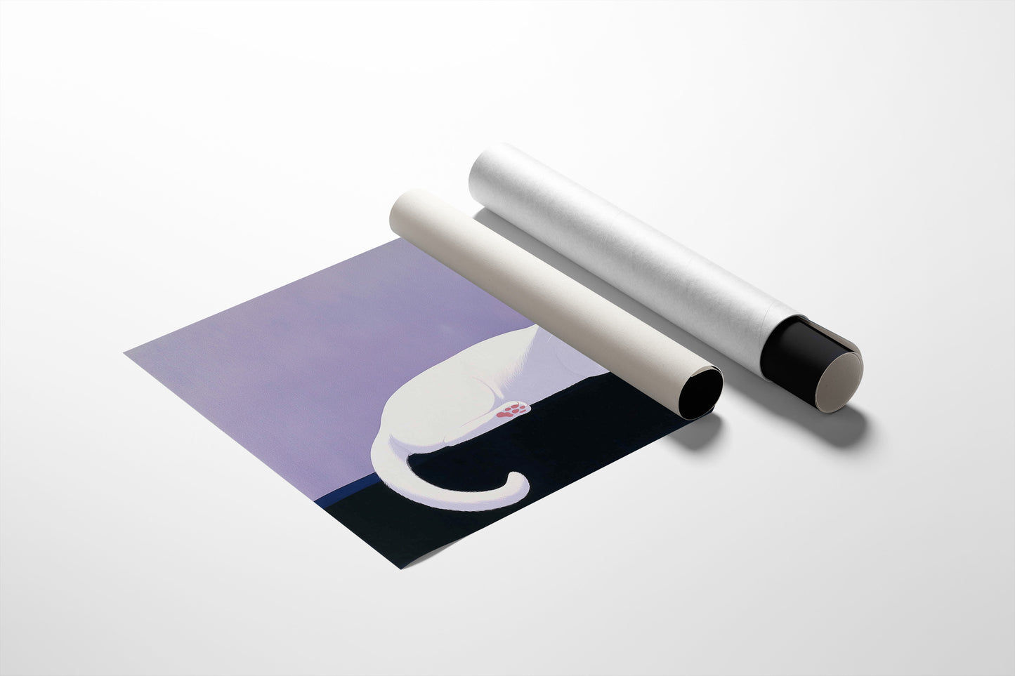 White Cat Meets Ming Dynasty Blue