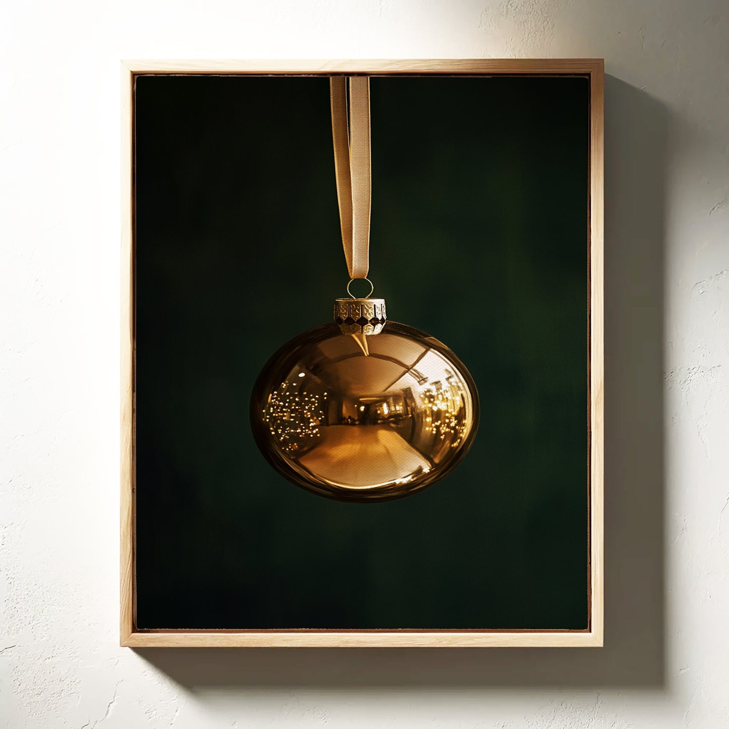 Golden Ornament Photography Print - Elegant Holiday Decor - Gallery Canvas image 5