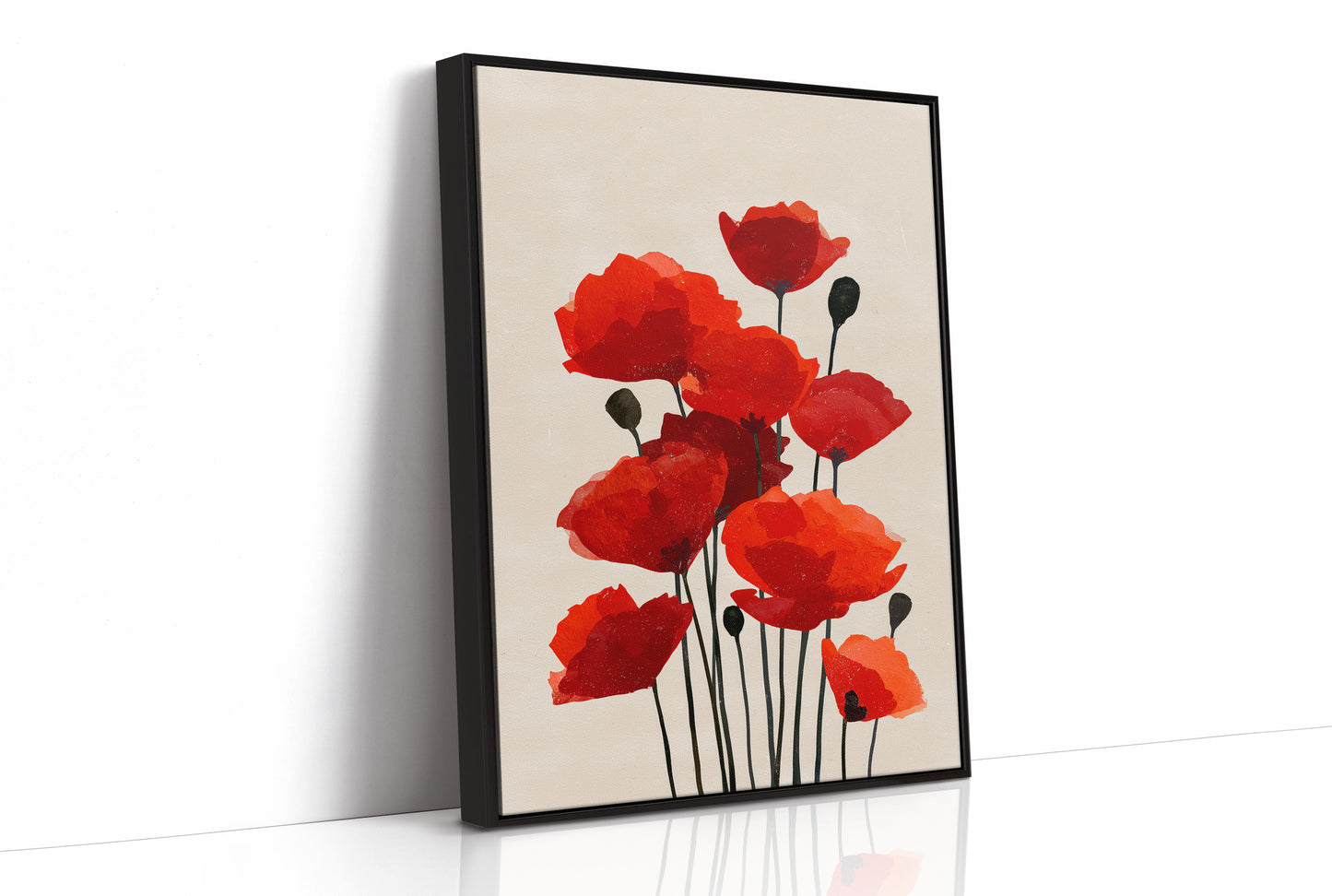 Scarlet Symphony: Poppies in Translucent Bloom