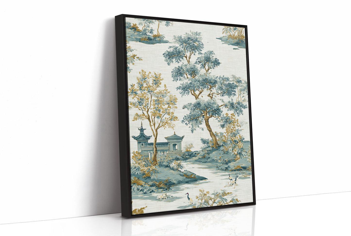 Cranes Wade Through Distant Temples
