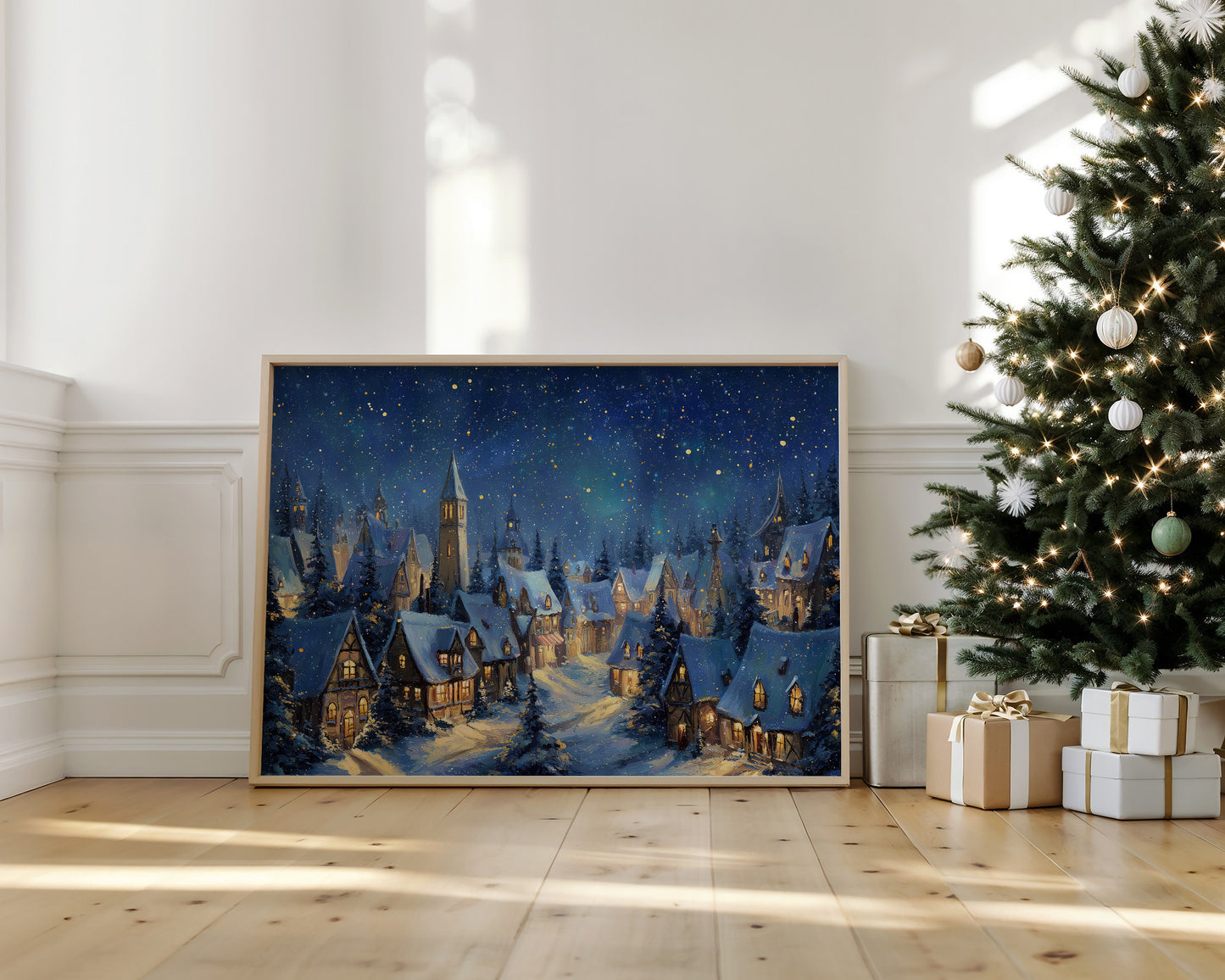 Starlit Village Keeps Winter's Secret