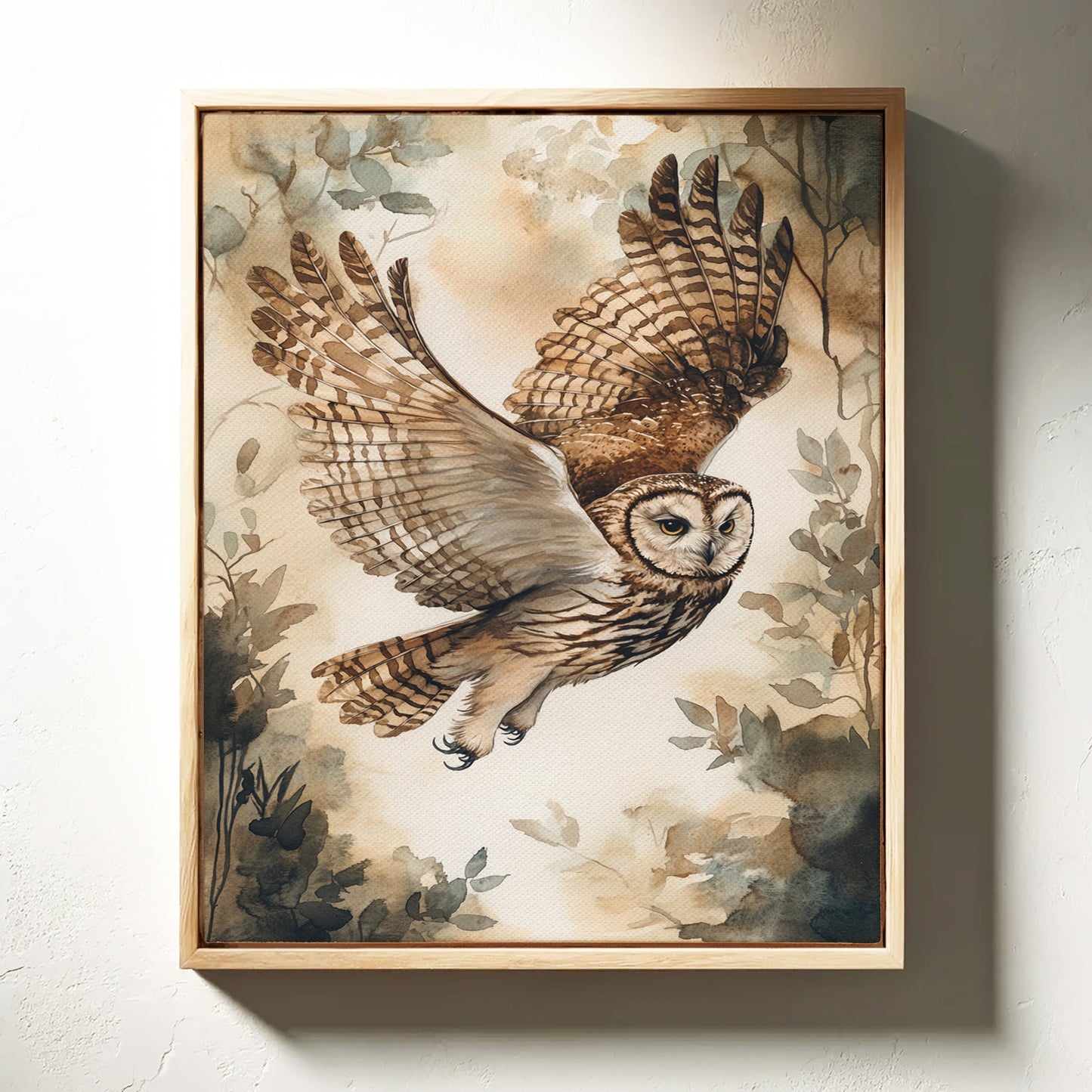 Majestic Owl Watercolor Print - Nature Wildlife Art - Gallery Canvas image 9