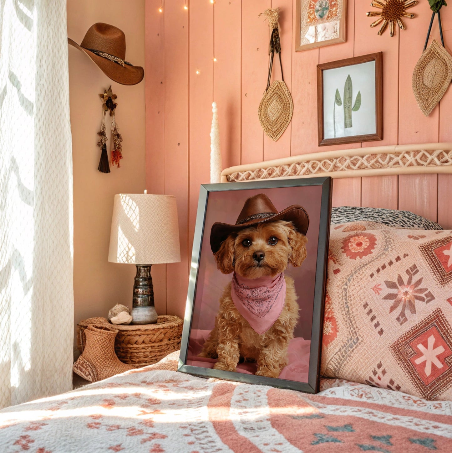 Cowgirl Pup Wears Rose Bandana Tales