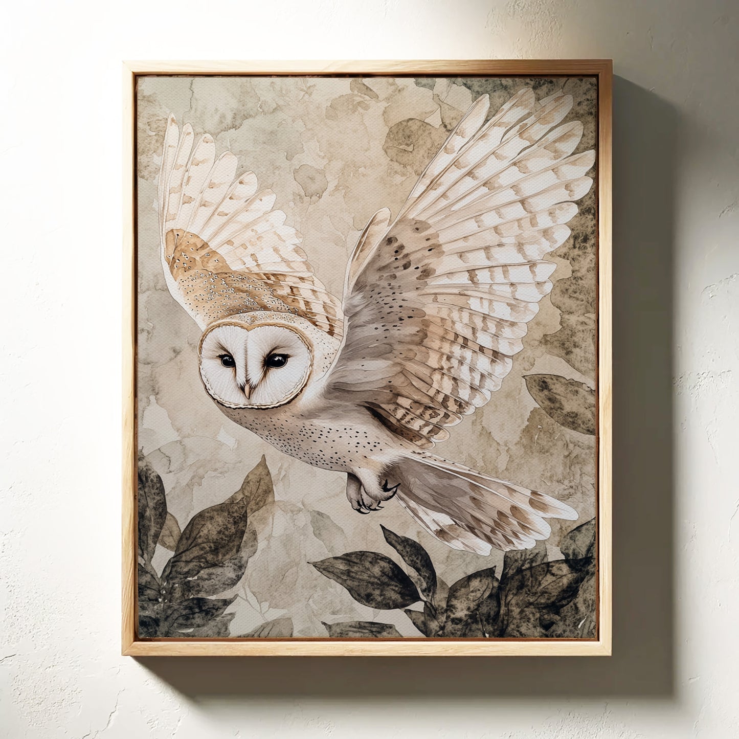 Barn Owl Watercolor Art Print - Nature Wildlife Decor - Gallery Canvas image 7