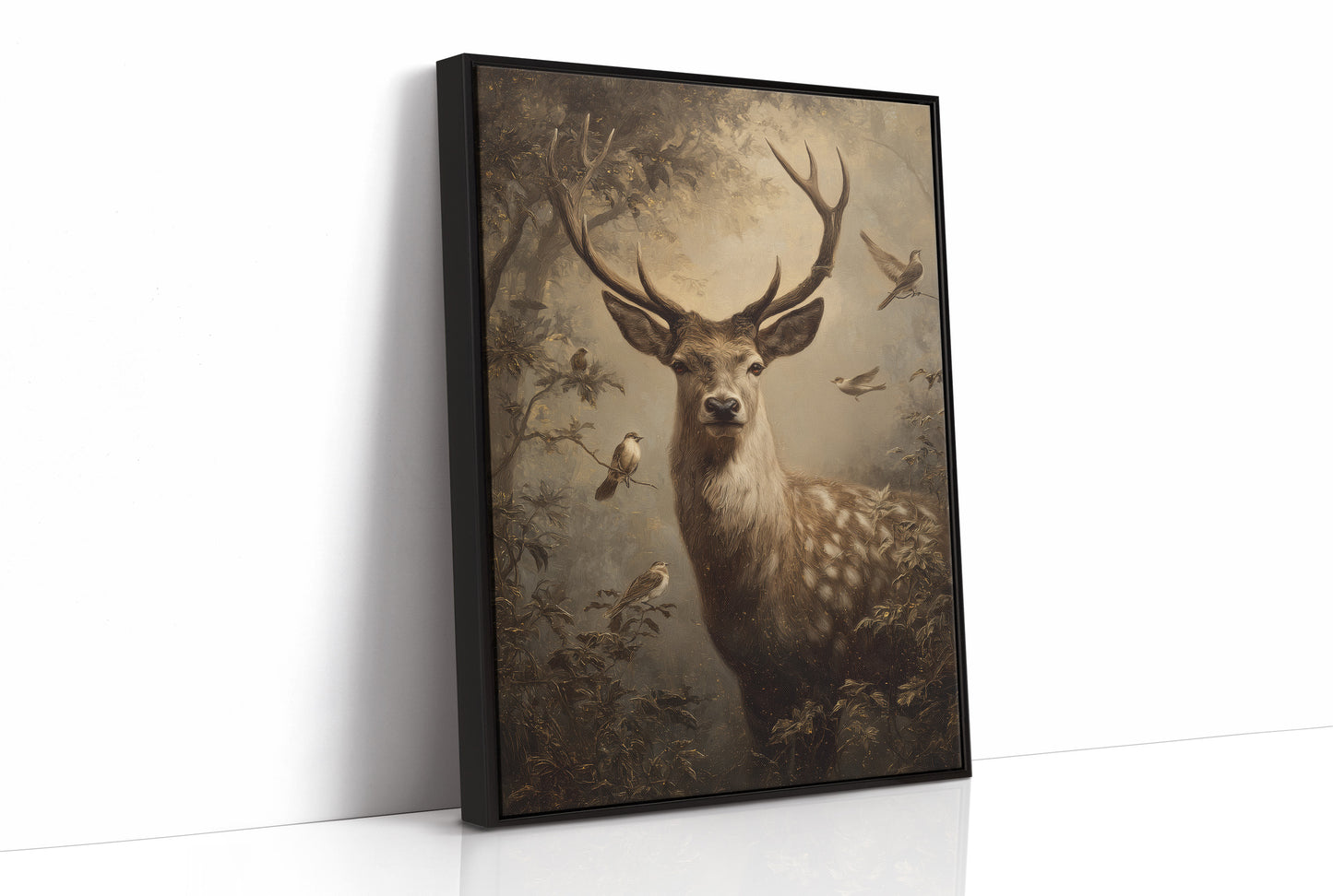 Noble Stag In Misty Forest