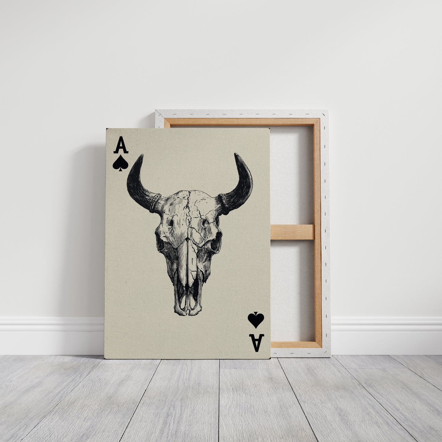 Ace in the Hole - Western Bull Skull Playing Card
