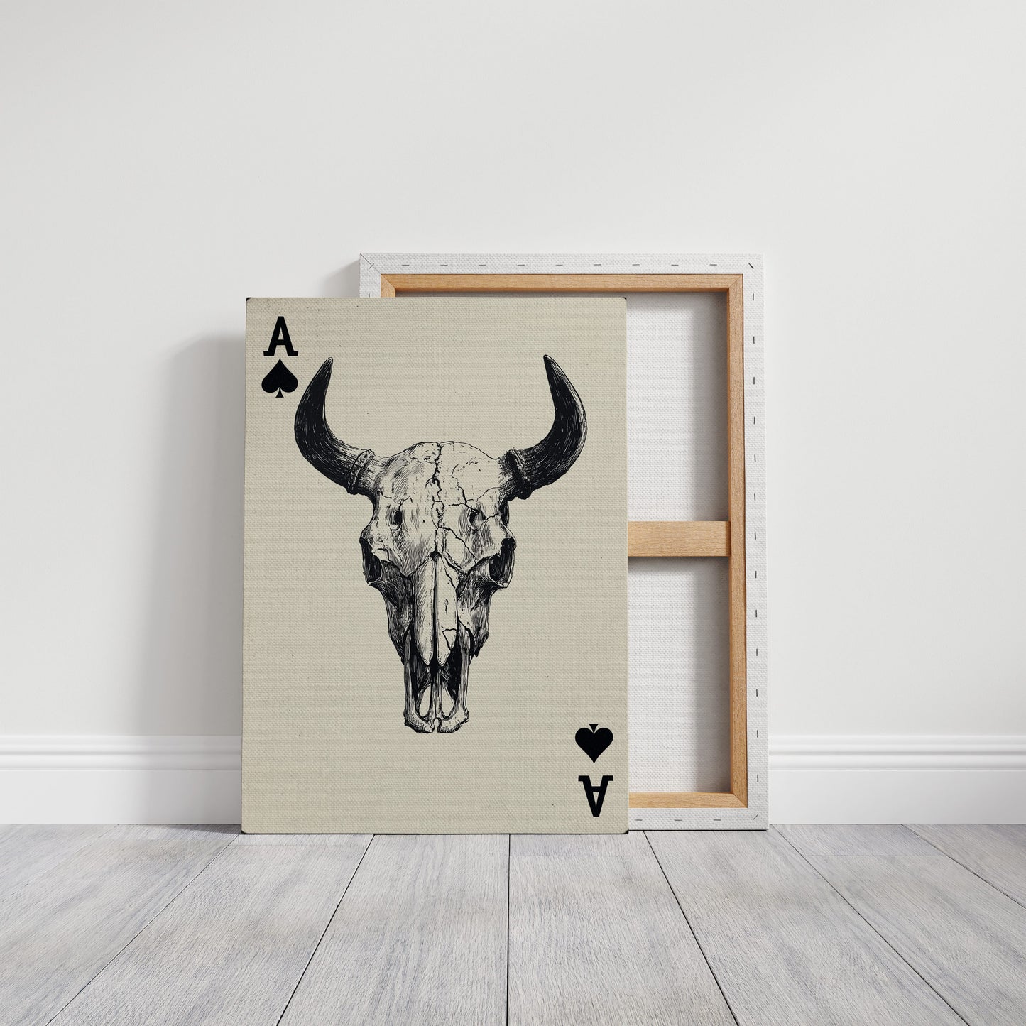 Ace in the Hole - Western Bull Skull Playing Card