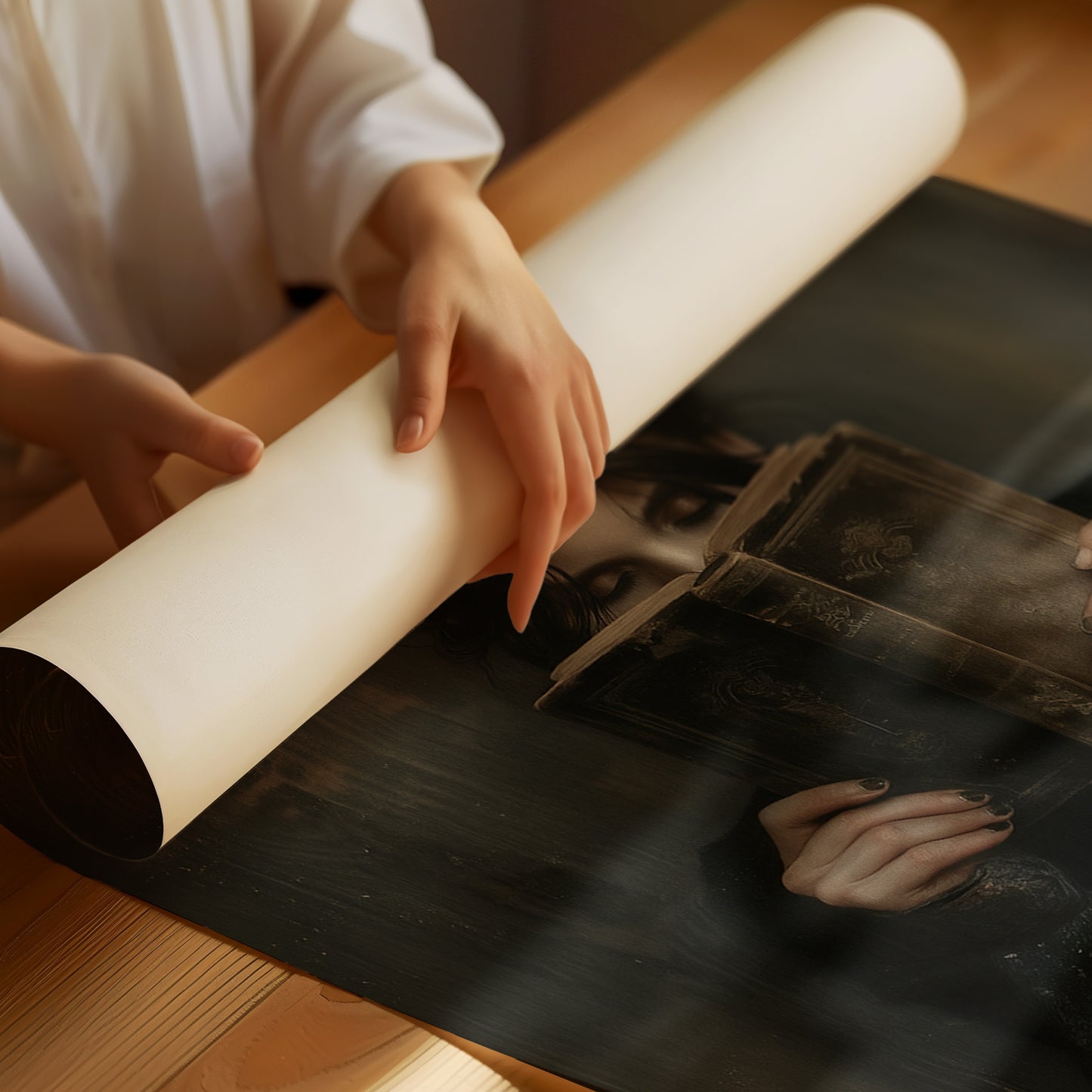 The Reader in Velvet Shadows