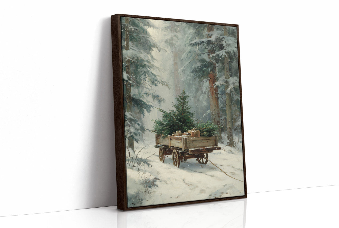 Forgotten Wagon In Winter Woods