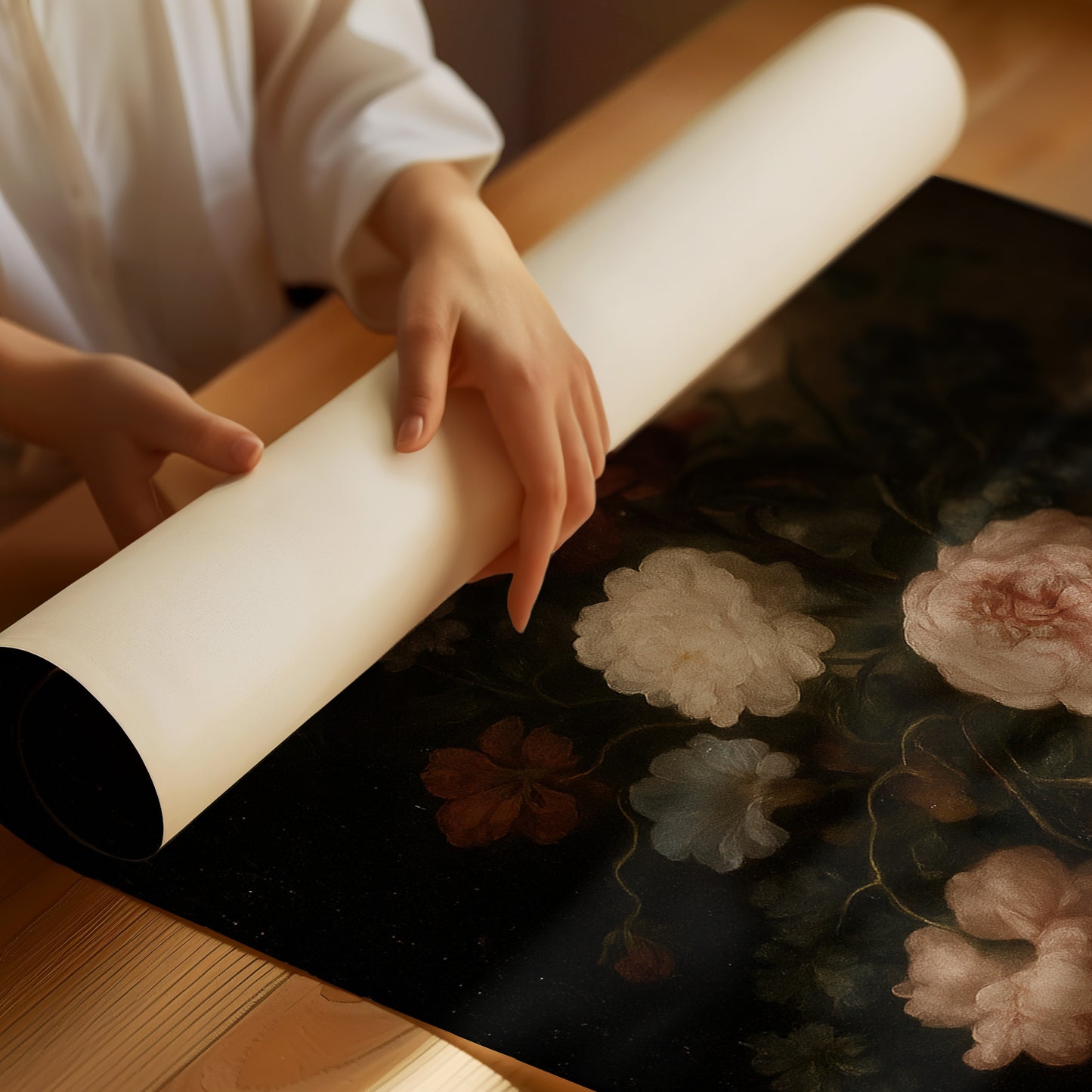 Baroque Vase of Blushing Petals