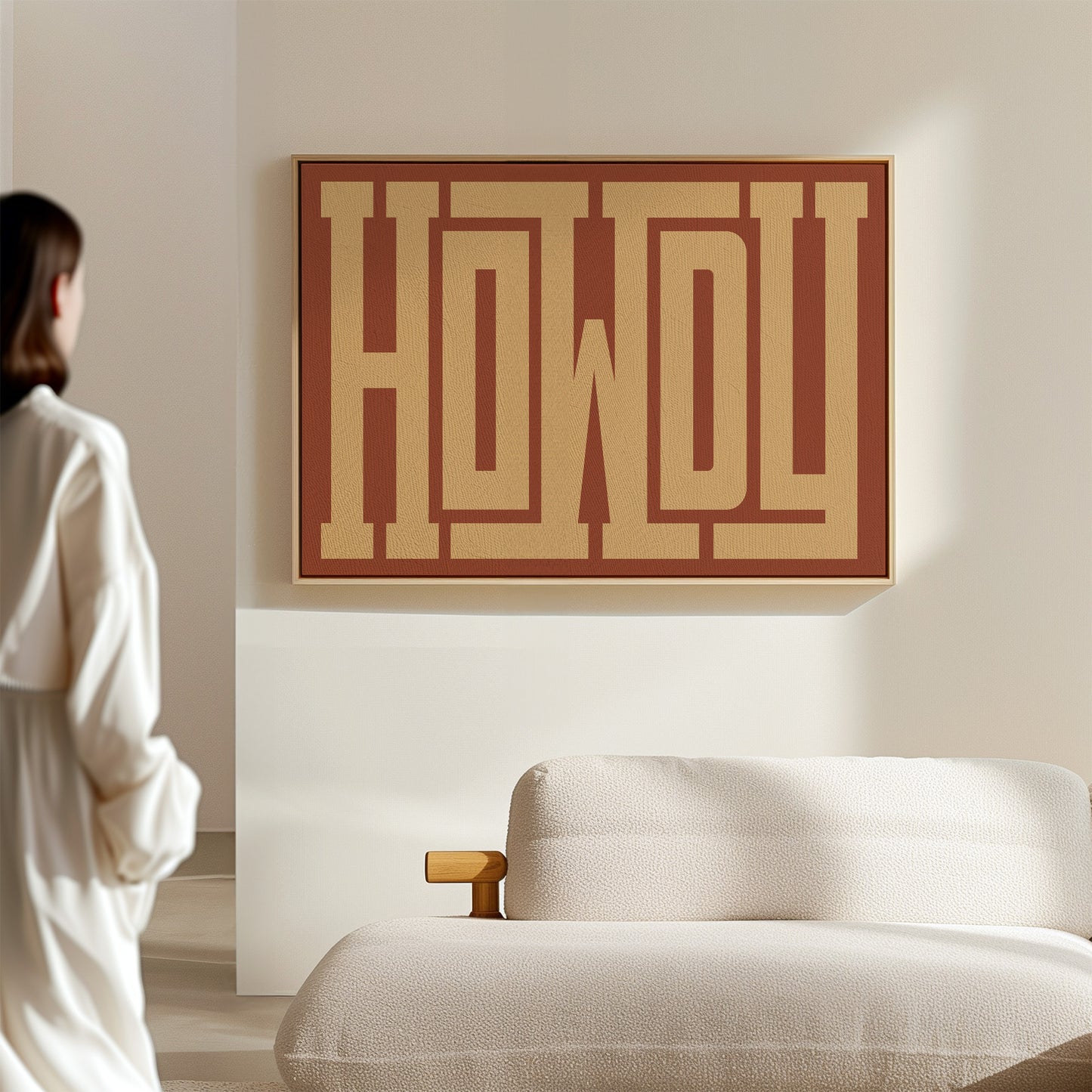 Retro Terracotta Howdy Typography Print