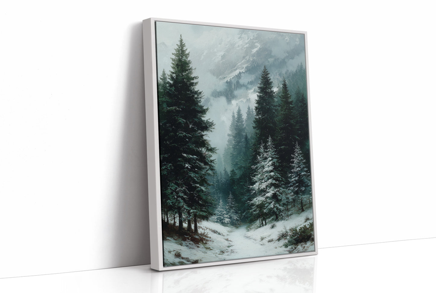 Snowbound Path Through the Pines