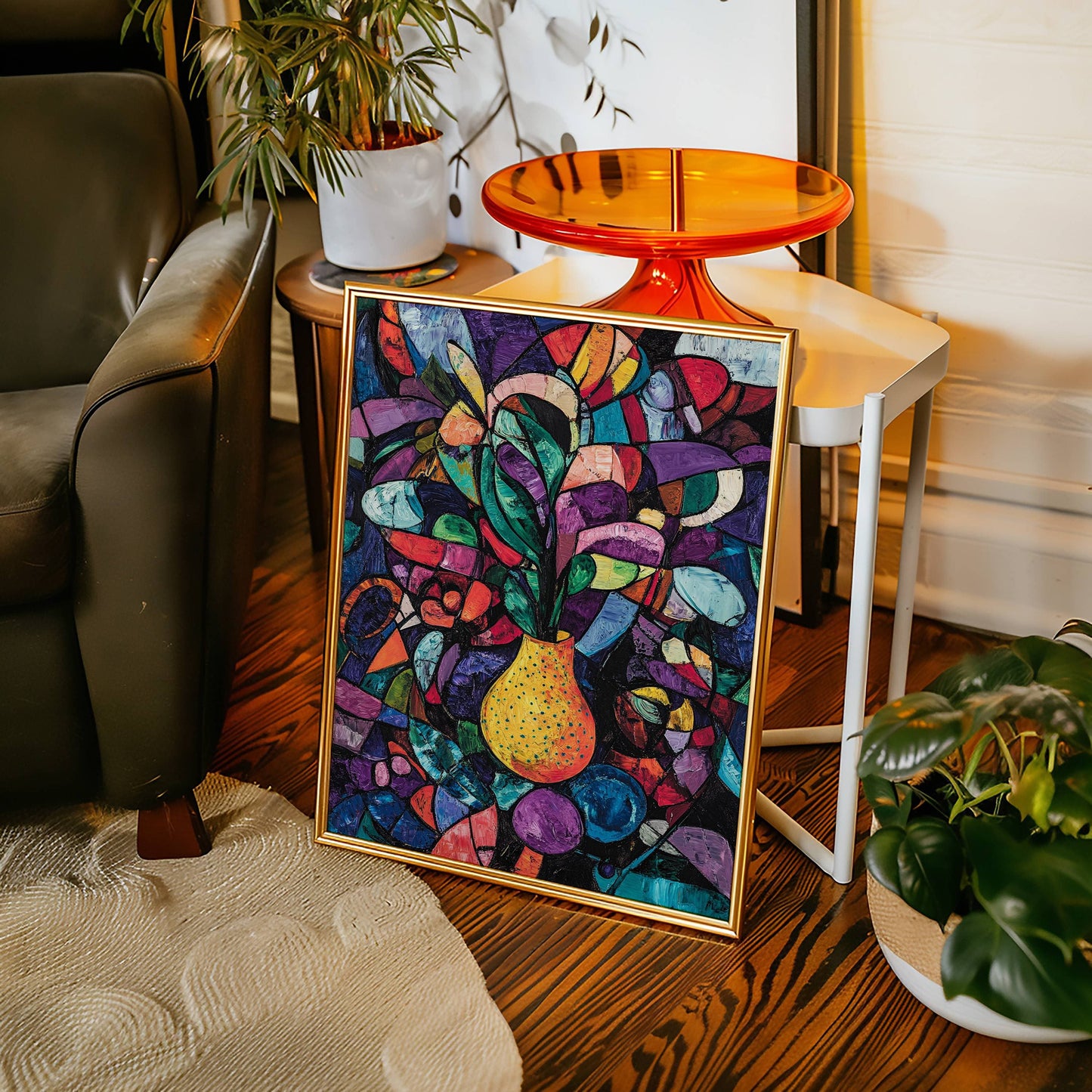 Midnight Garden Blooms In Glass