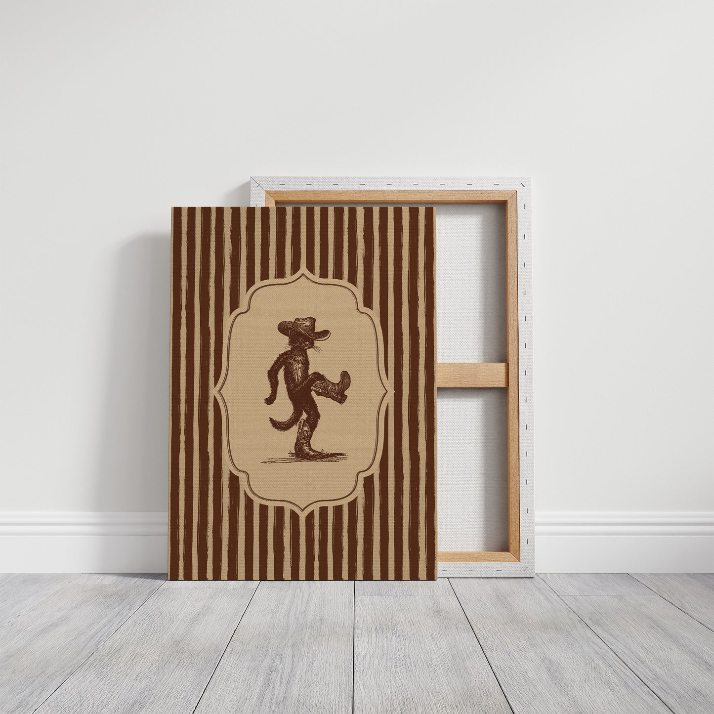 Dancing Cowboy Cat Vintage Print