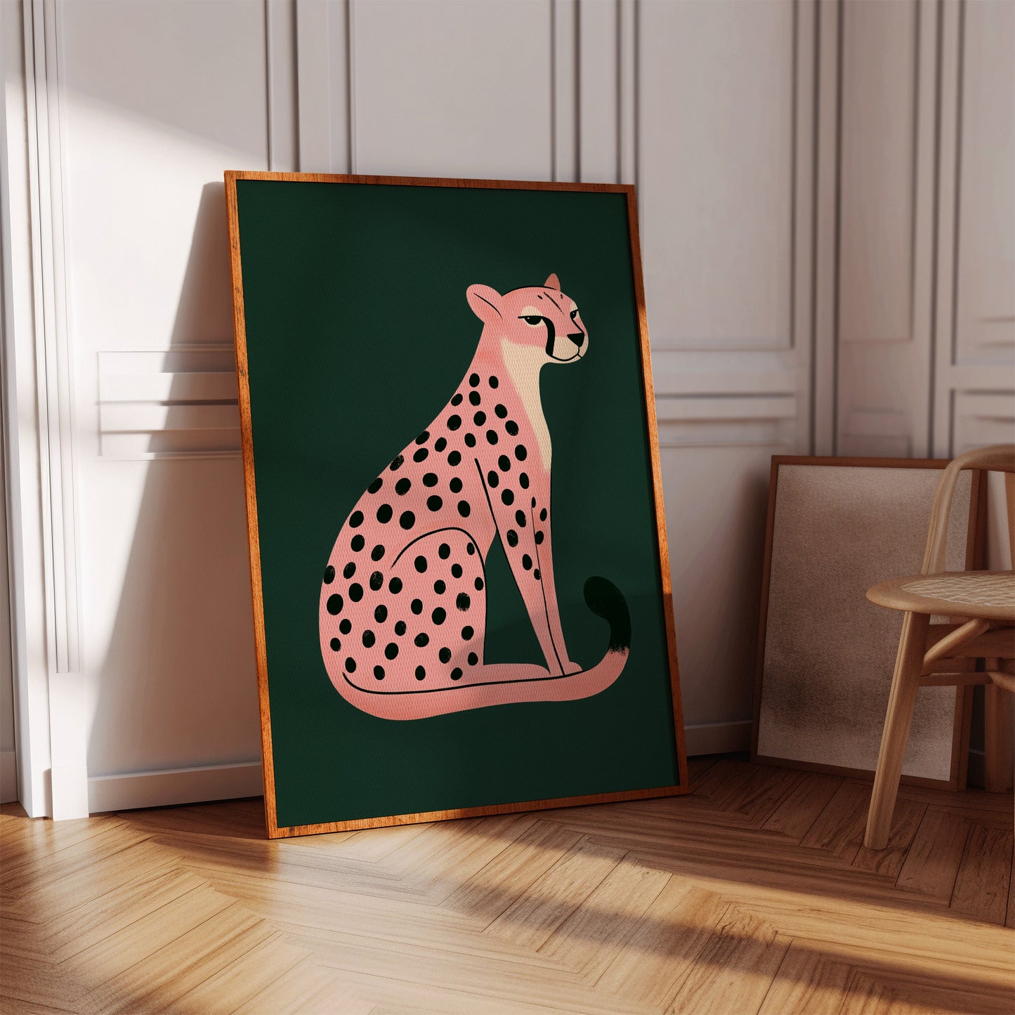Sassy Coral Cheetah Illustration