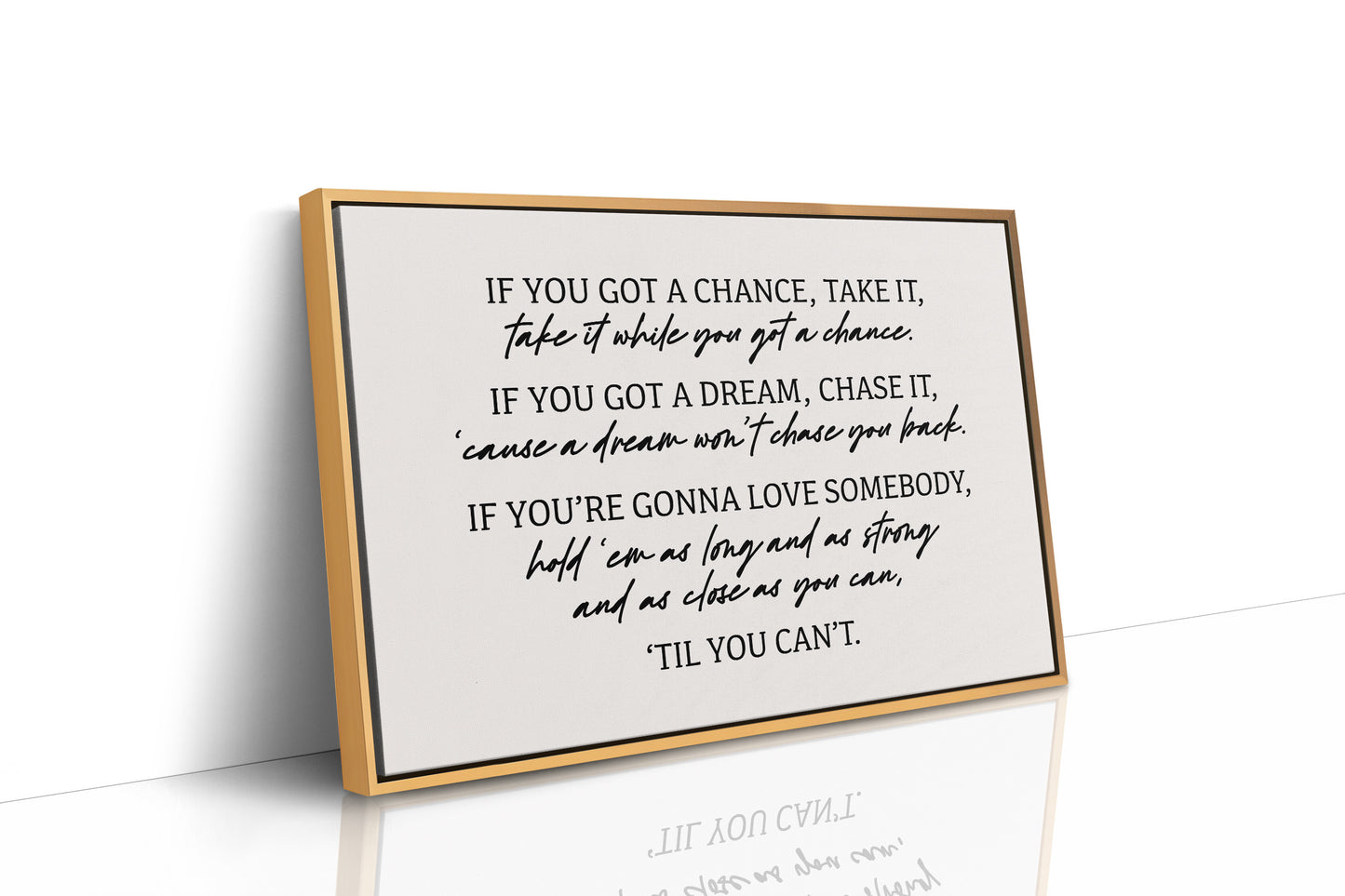 Til You Can't Lyric Canvas Art