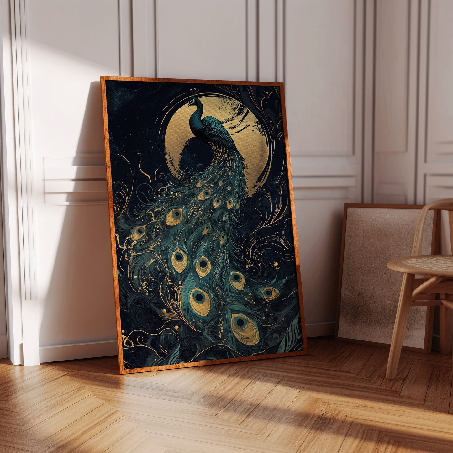 Moonlit Majesty in Gilded Plumes