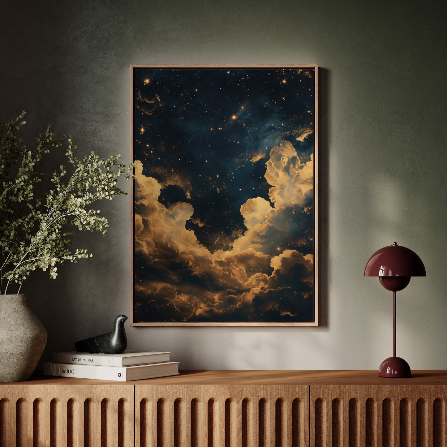 Golden Clouds Beneath a Midnight Sky