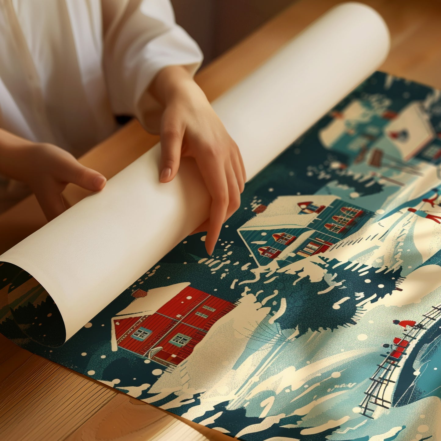 Alpine Village Under Winter Stars