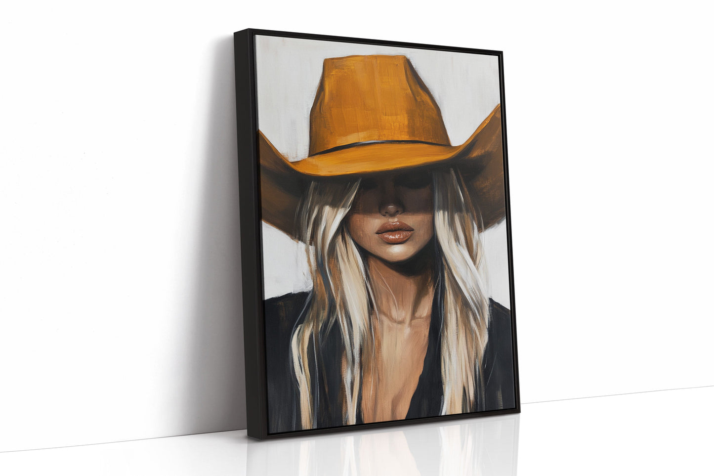 Mysterious Cowgirl Portrait – Western Fashion Wall Art