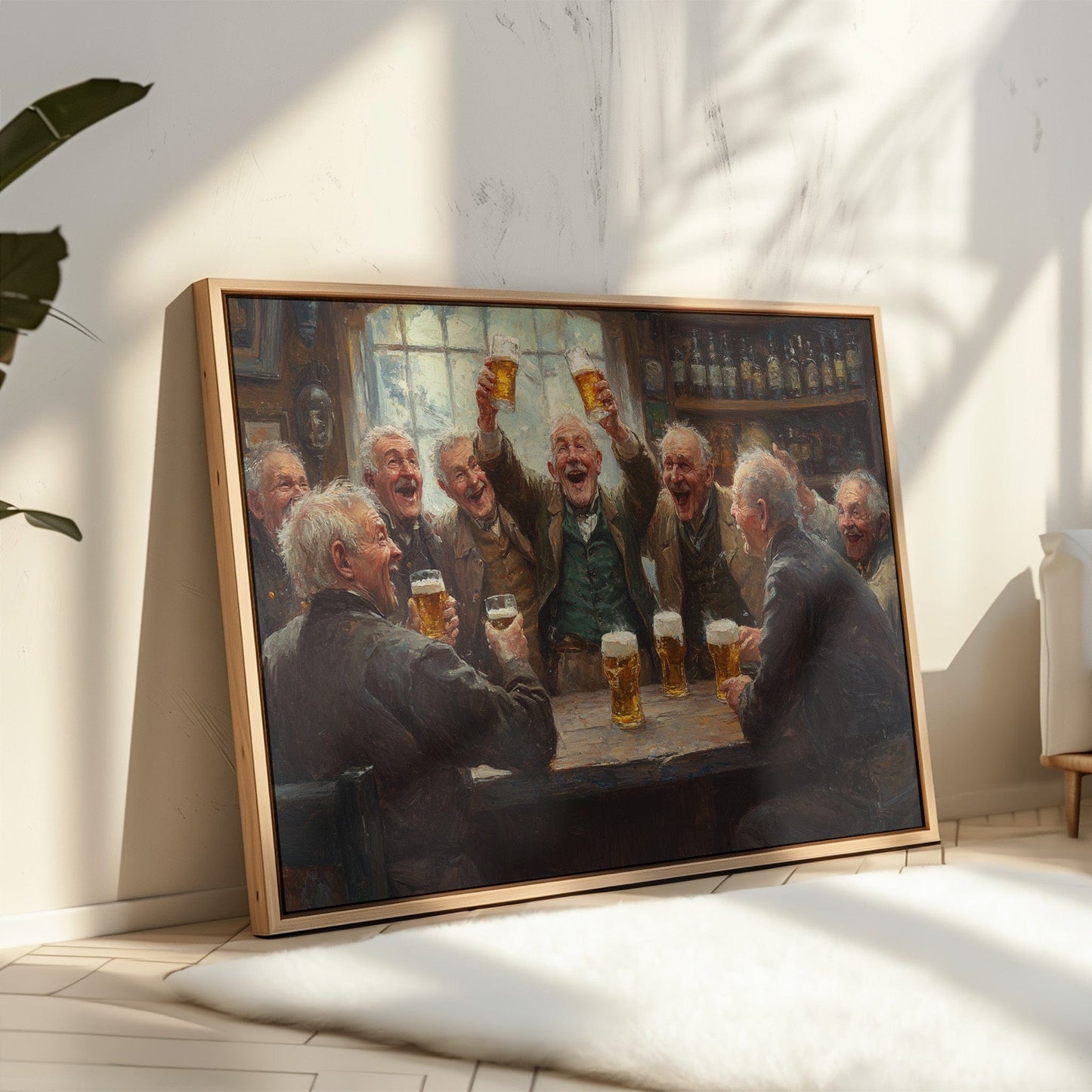 Timeless Camaraderie: Vintage Pub Celebration Canvas Wall Art