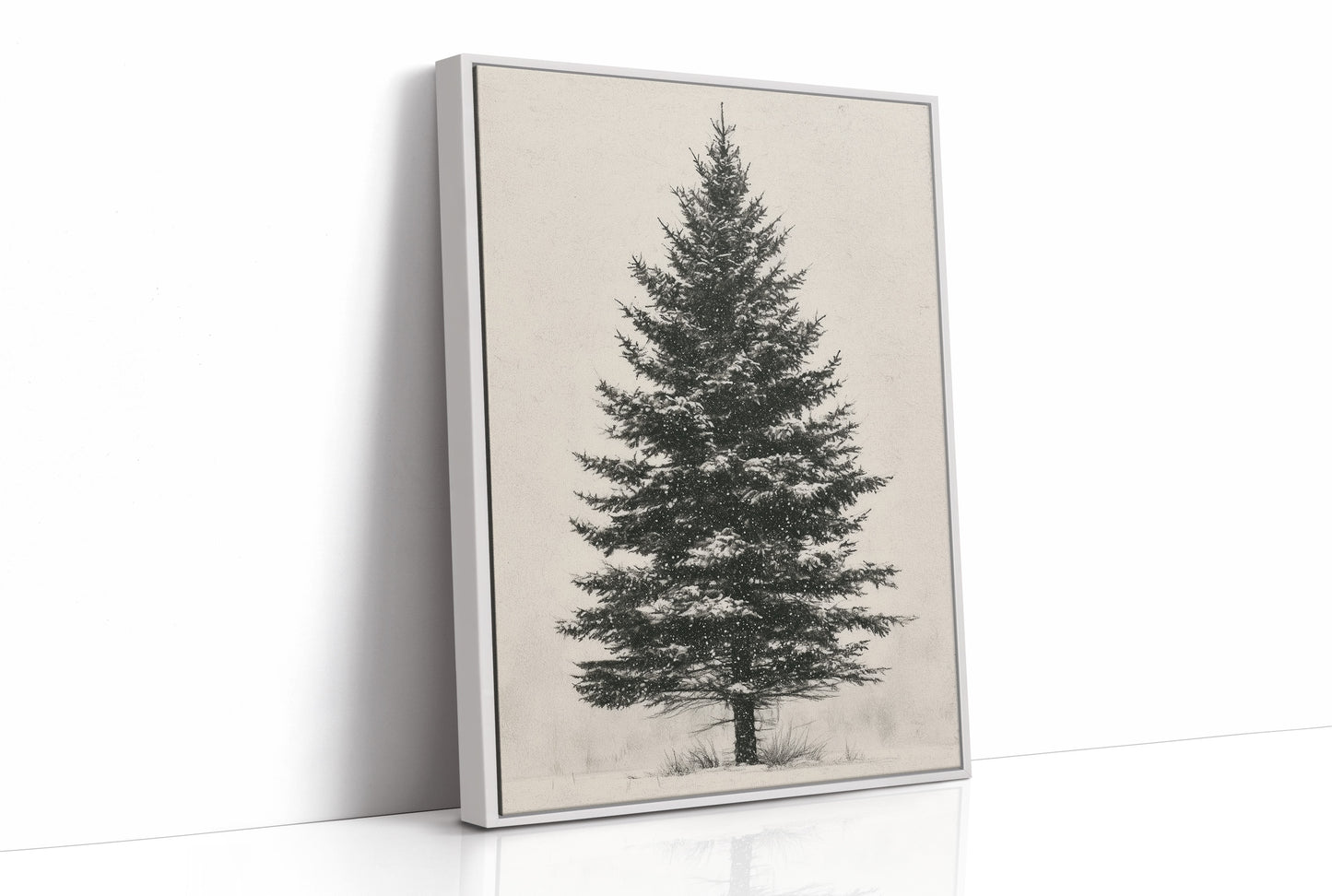 Lone Spruce in Snowfall