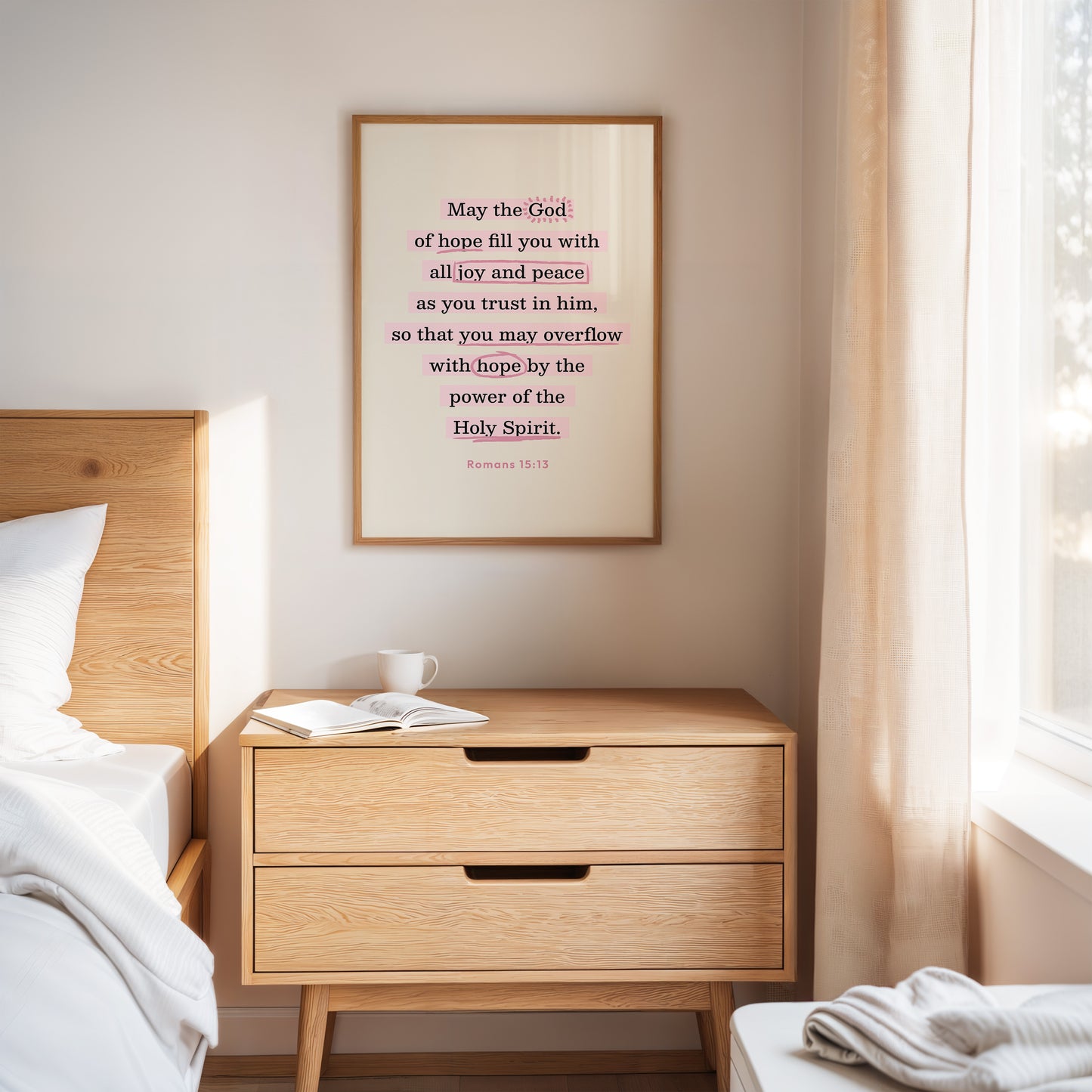 Romans 15 Hope and Peace Scripture Print