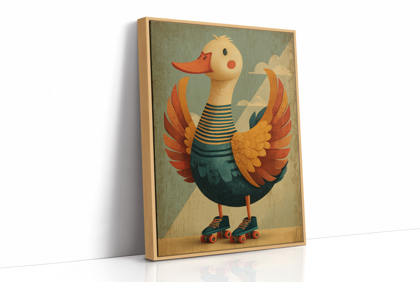 Duck With Wings Wide Open