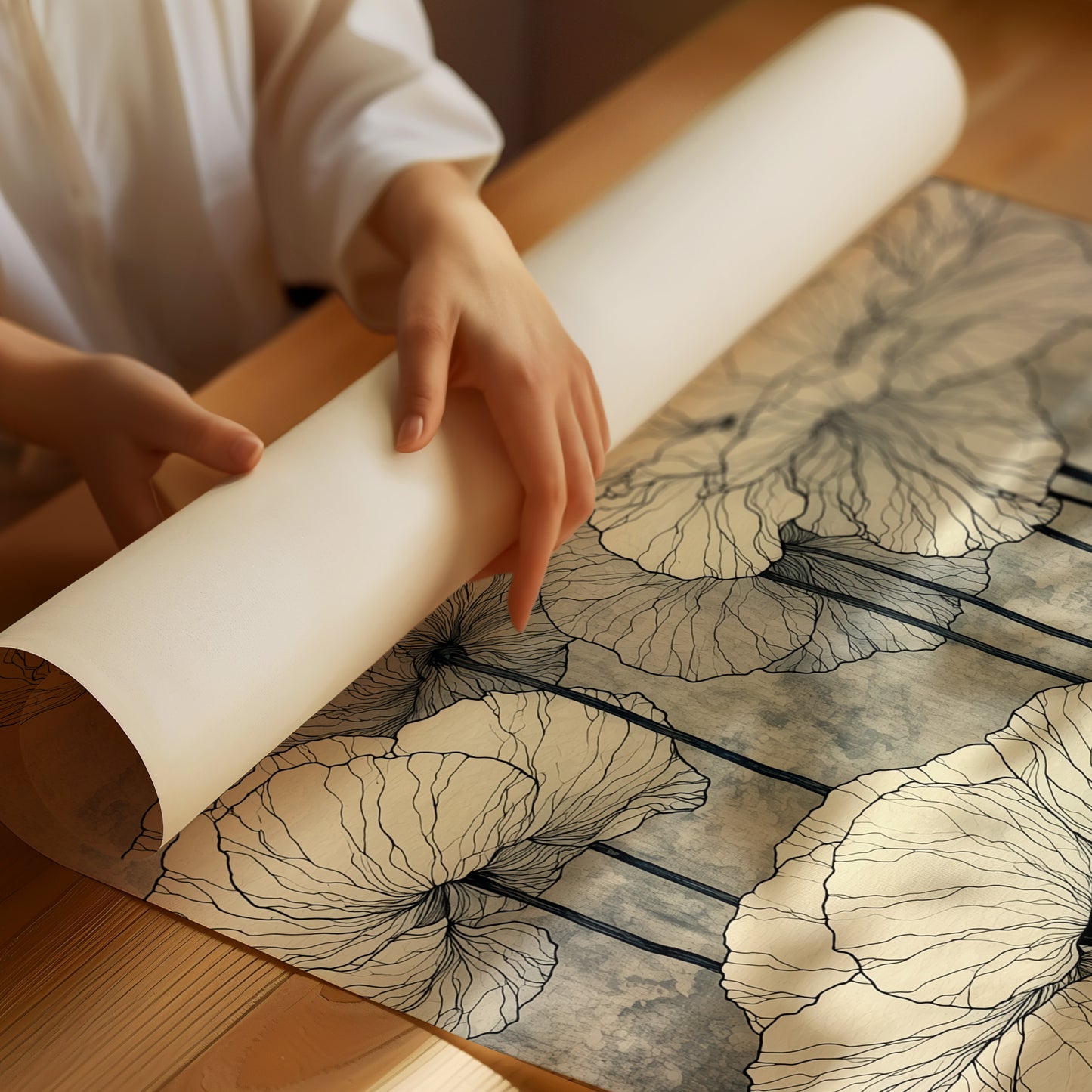 Faded Poppies on Parchment