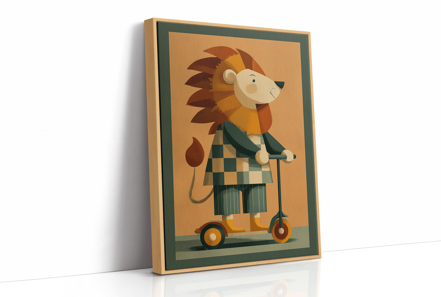 Lion on a Scooter Ride