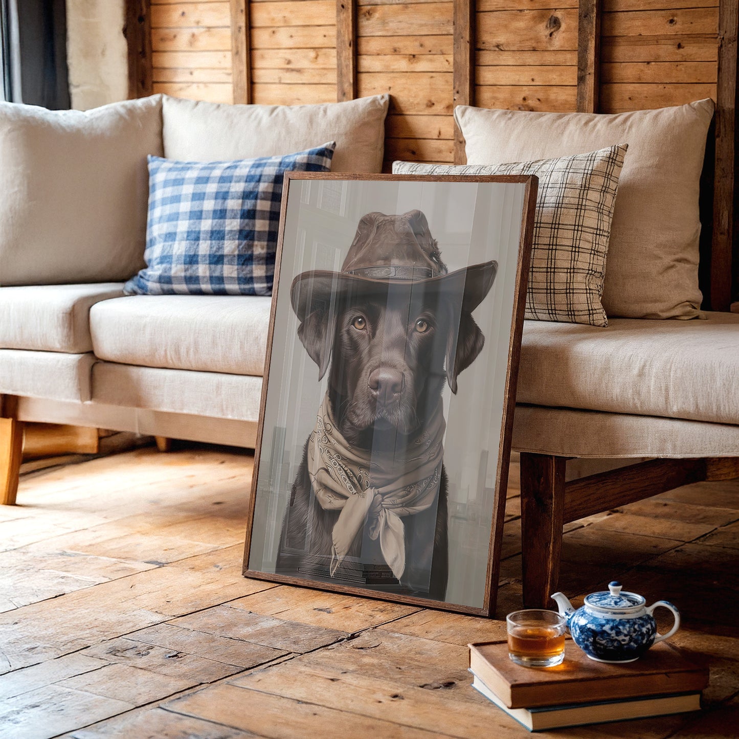 Chocolate Lab Rides The Range