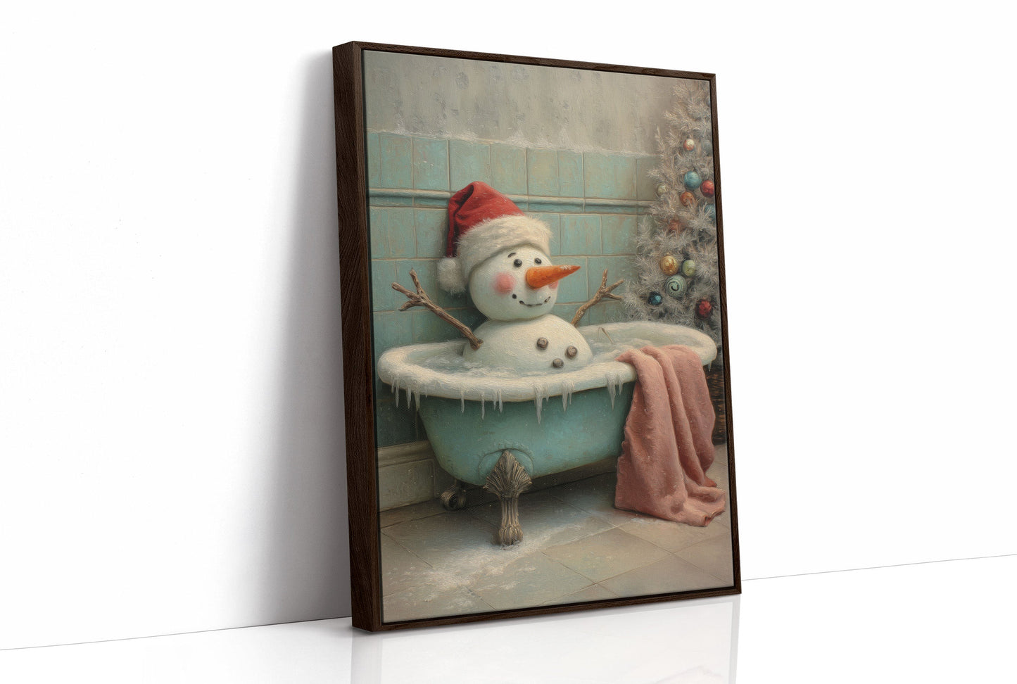 Snowman Takes A Warm Bath