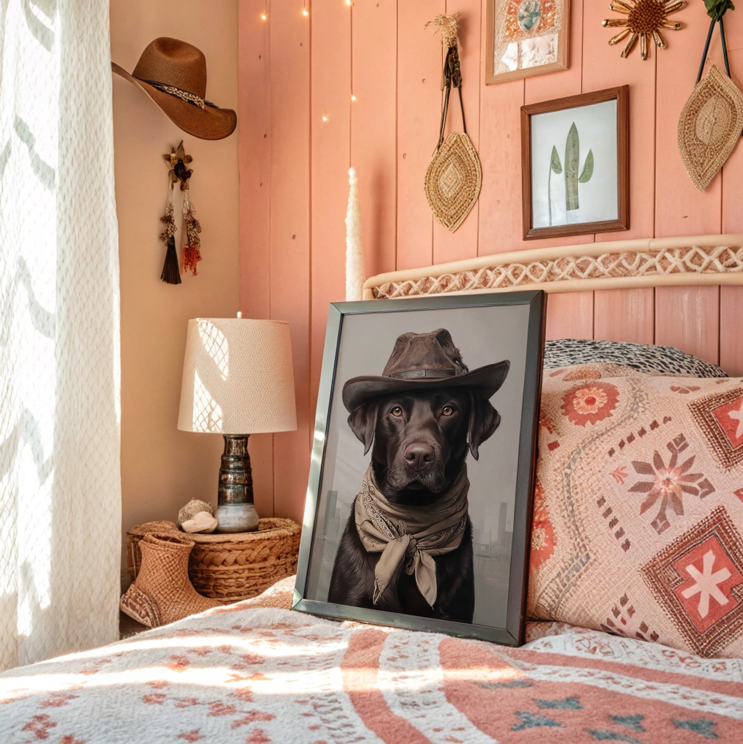 Chocolate Lab Rides The Range