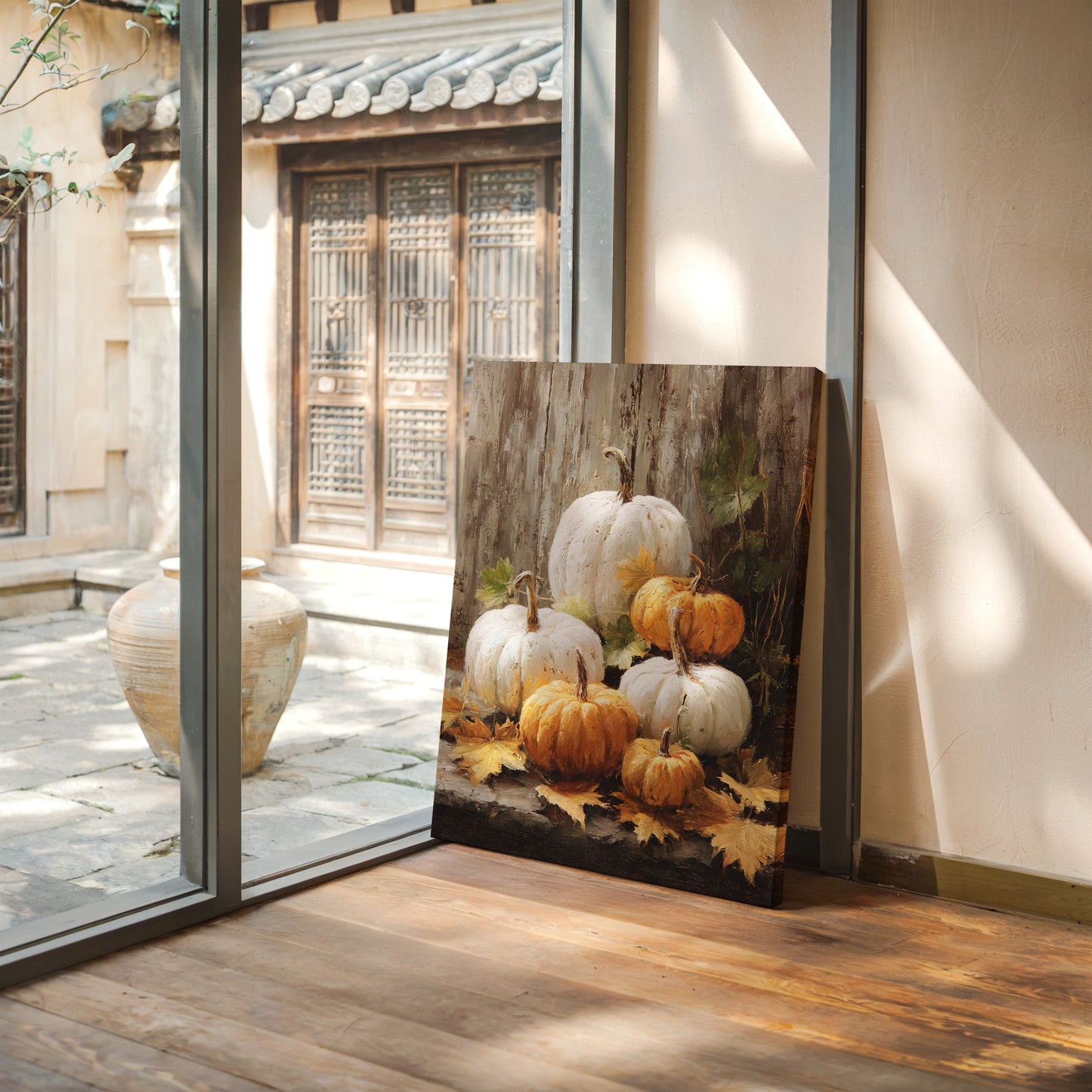 Autumn Gathers White And Gold