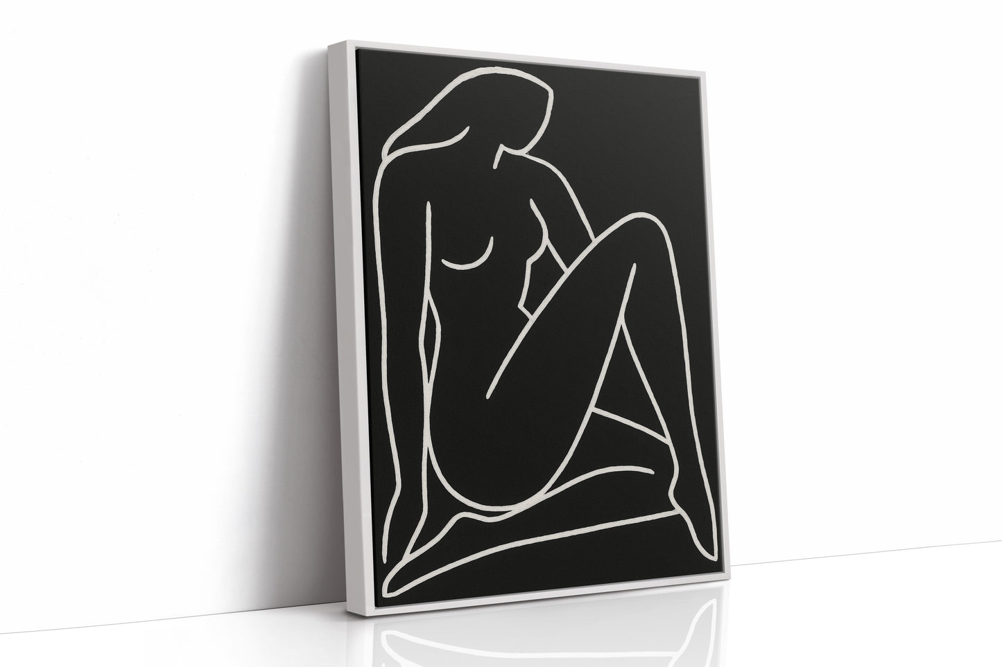 Reclining Muse in White Ink