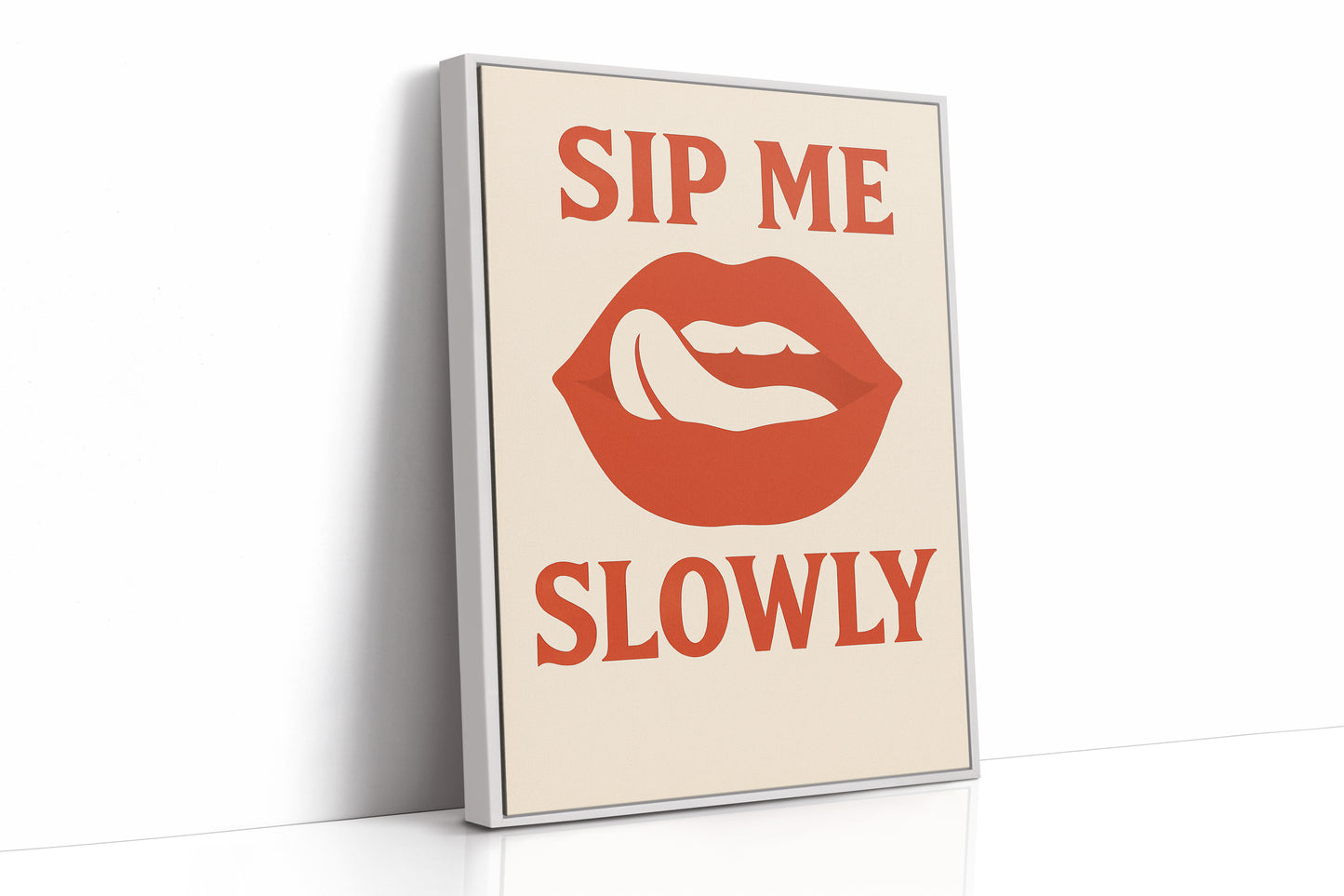 Sip Me Slowly Retro Lips Print