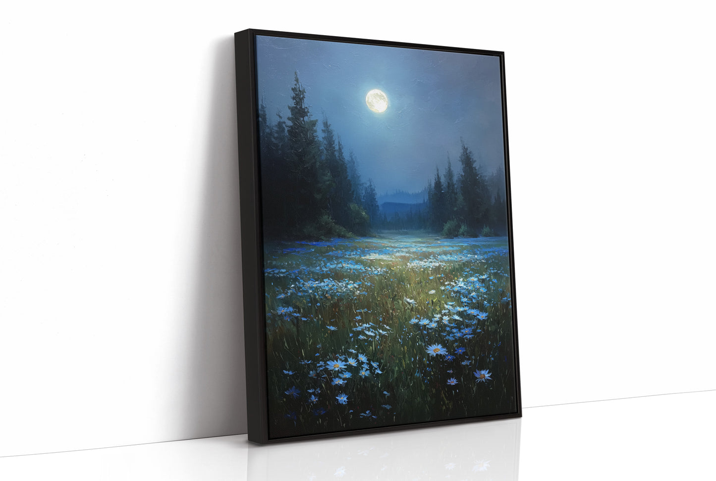 Midnight Meadow Bathes In Moonlight
