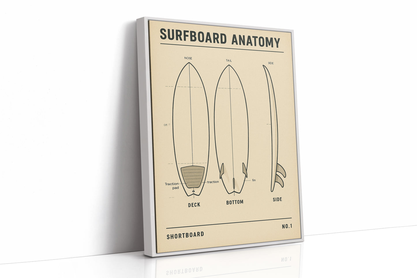 Surfboard Anatomy Shortboard Print